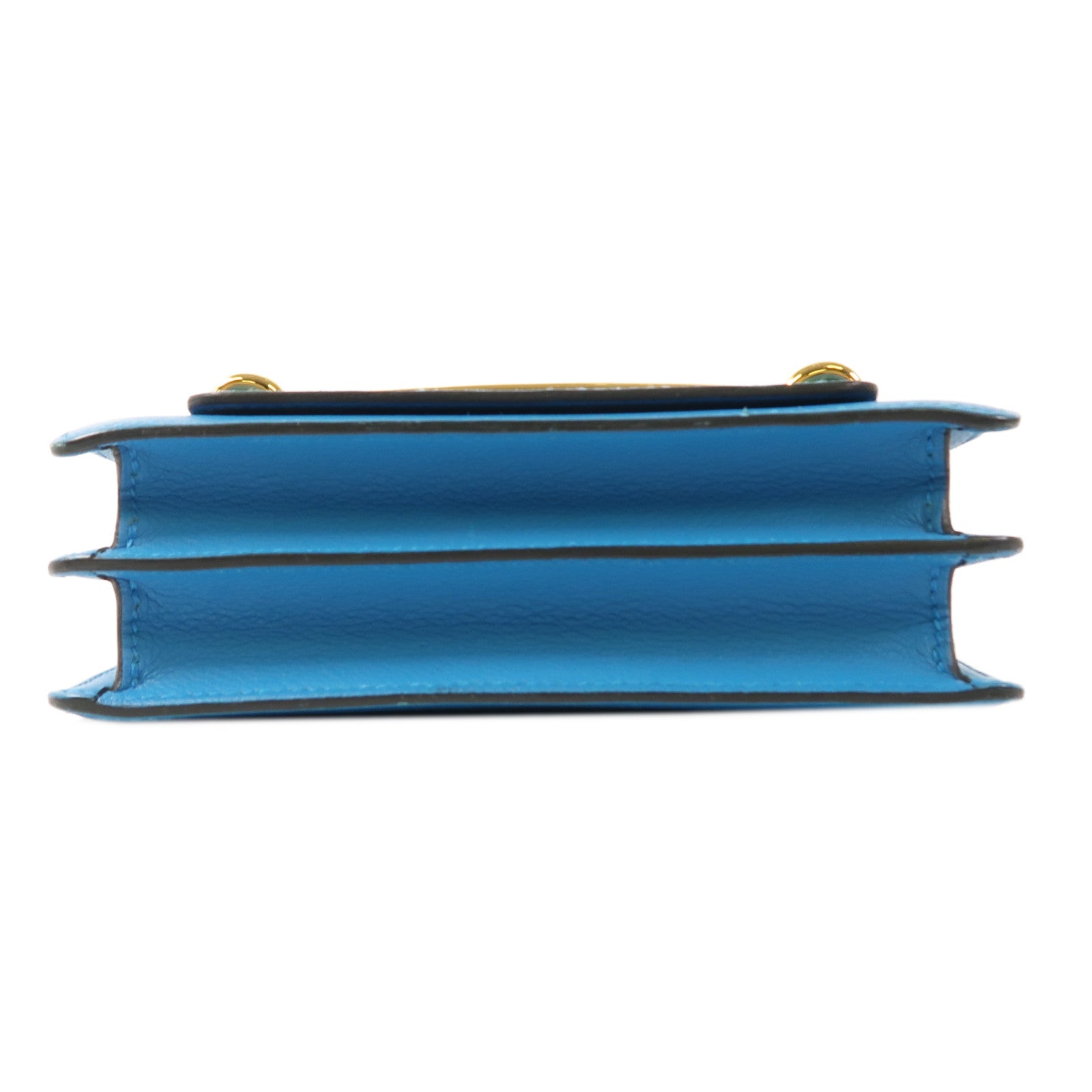 HERMES 【激減優惠】Evercolor皮革Mini Roulis金扣肩背袋Bleu Zanzibar