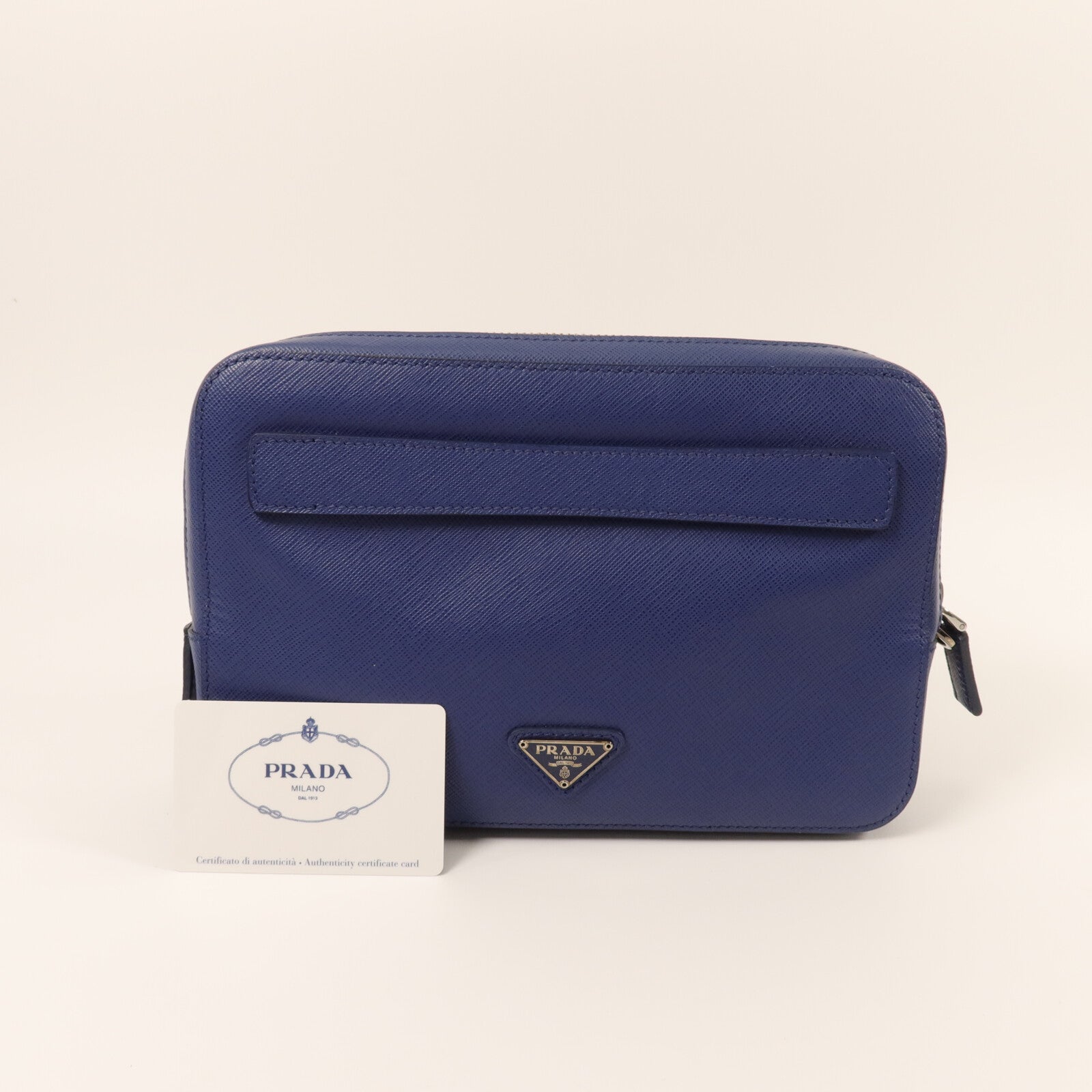 PRADA Saffiano皮革Double-Zipper Clutch手拿包