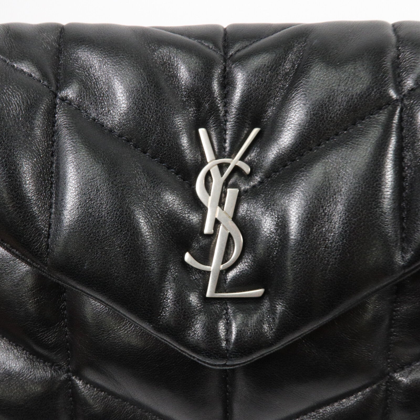 SAINT LAURENT 羊皮皮革Puffer Toy鏈帶肩背袋