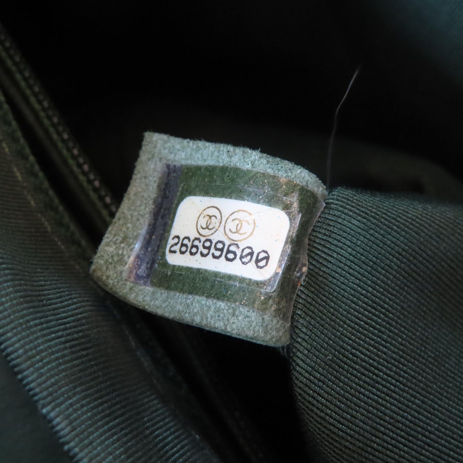 CHANEL 菱格羊皮皮革Backpack金扣背包綠色