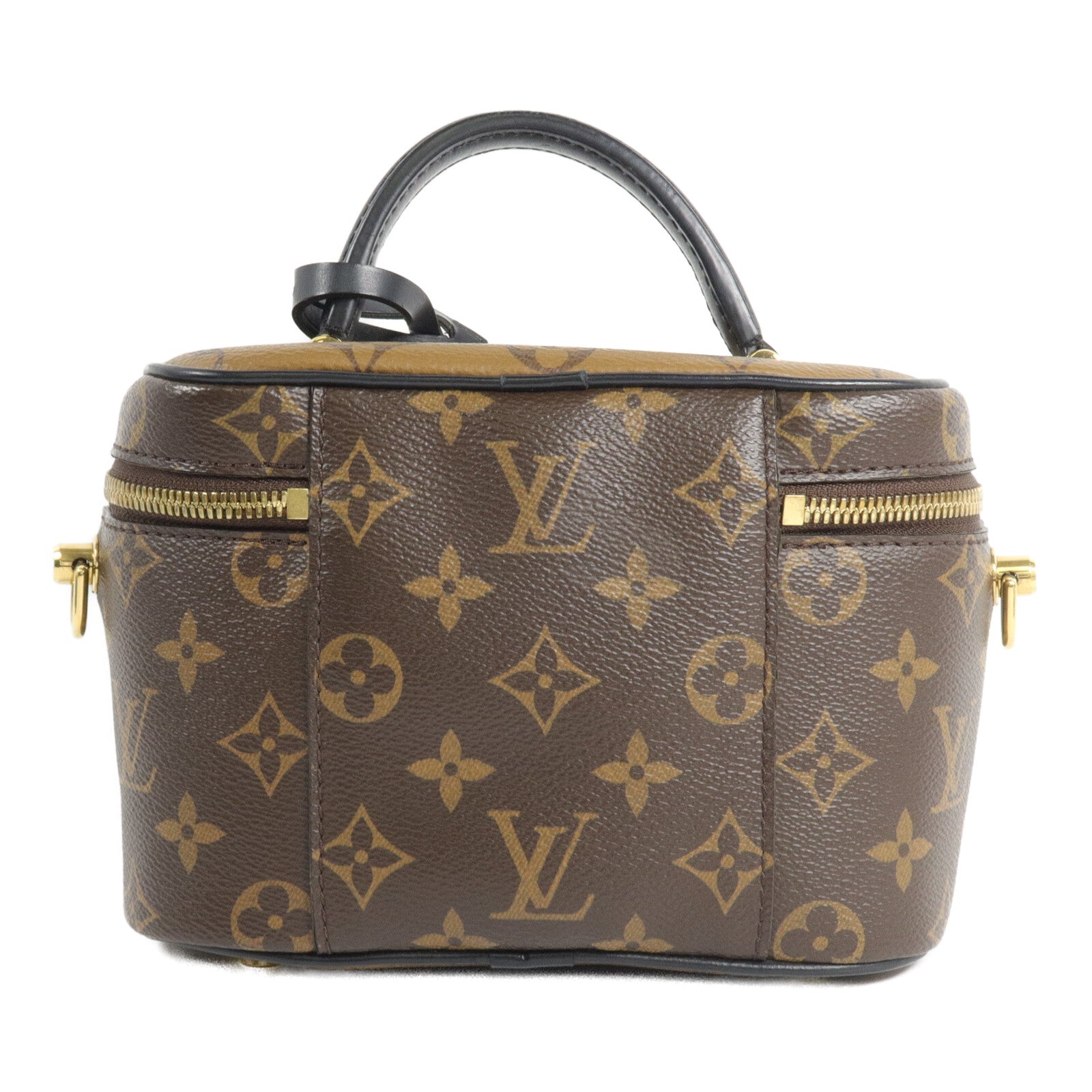 LOUIS VUITTON Monogram/Monogram Reverse Vanity PM手挽肩背兩用袋棕色