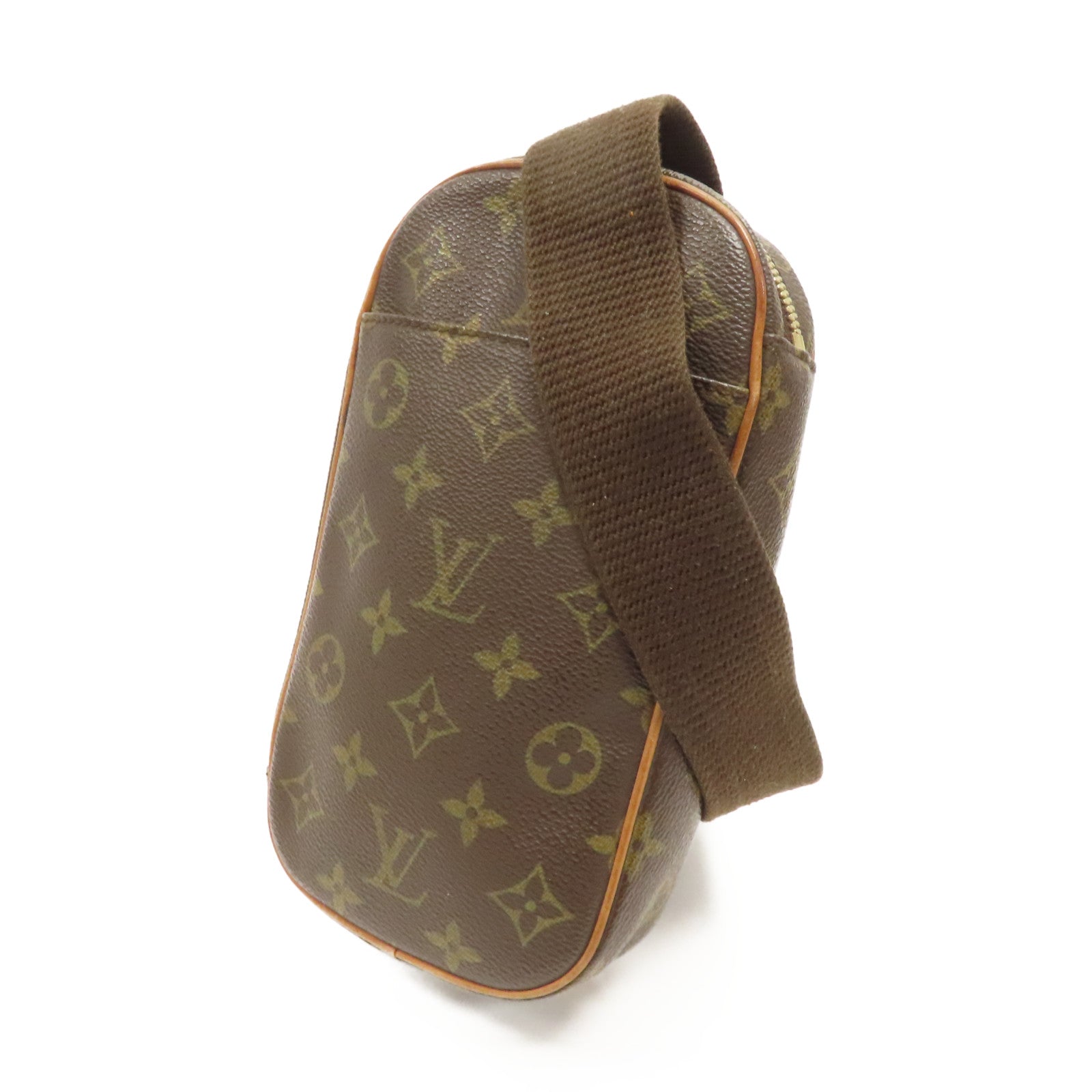 LOUIS VUITTON 【激減優惠】Monogram Pochette Gange金扣腰包棕色