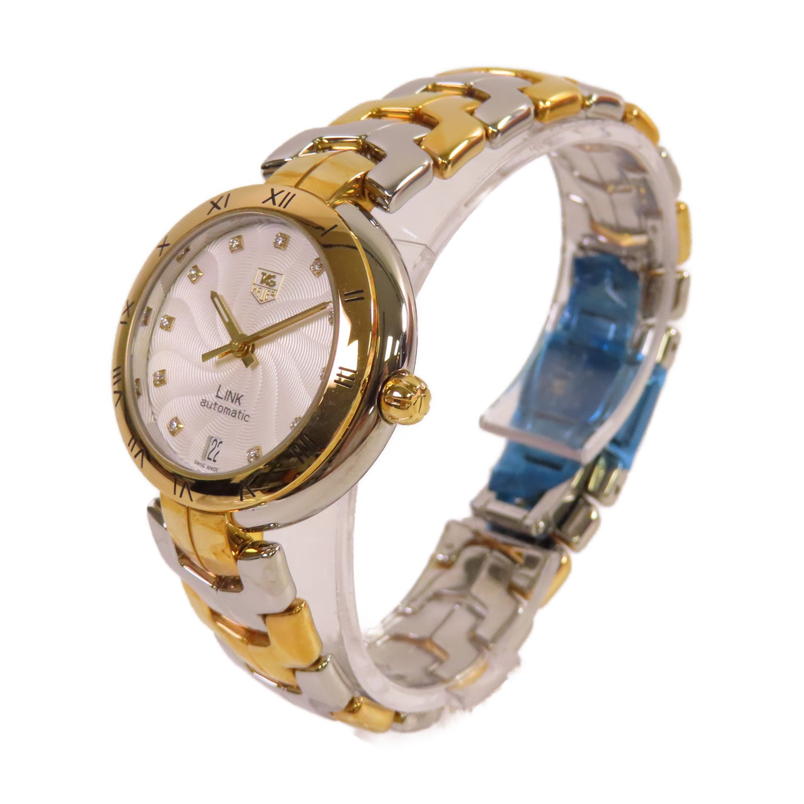 TAG HEUER Link Watch不鏽鋼自動機芯手錶白色/金色/銀色