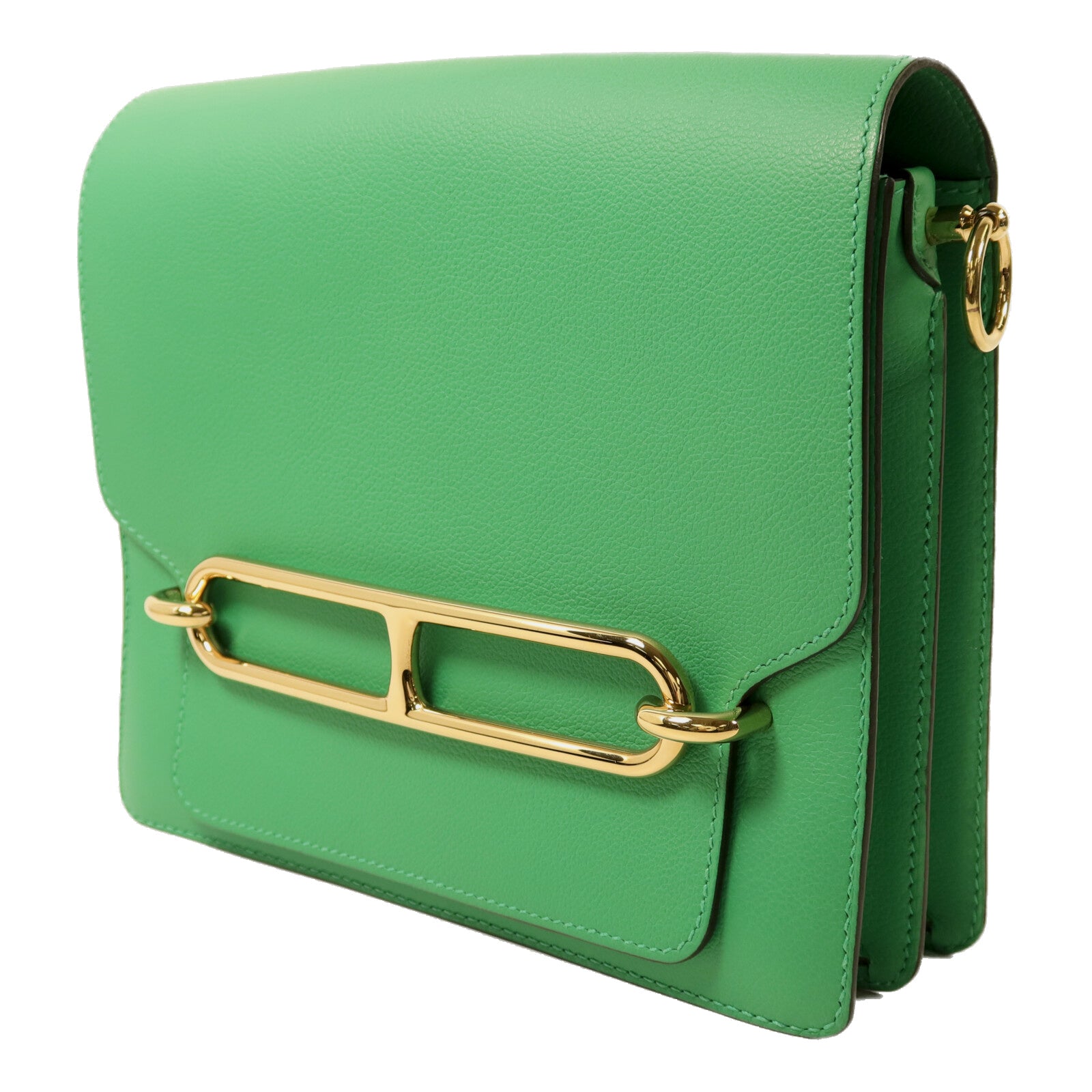 HERMES Evercolor皮革Roulis 23金扣肩背袋Menthe