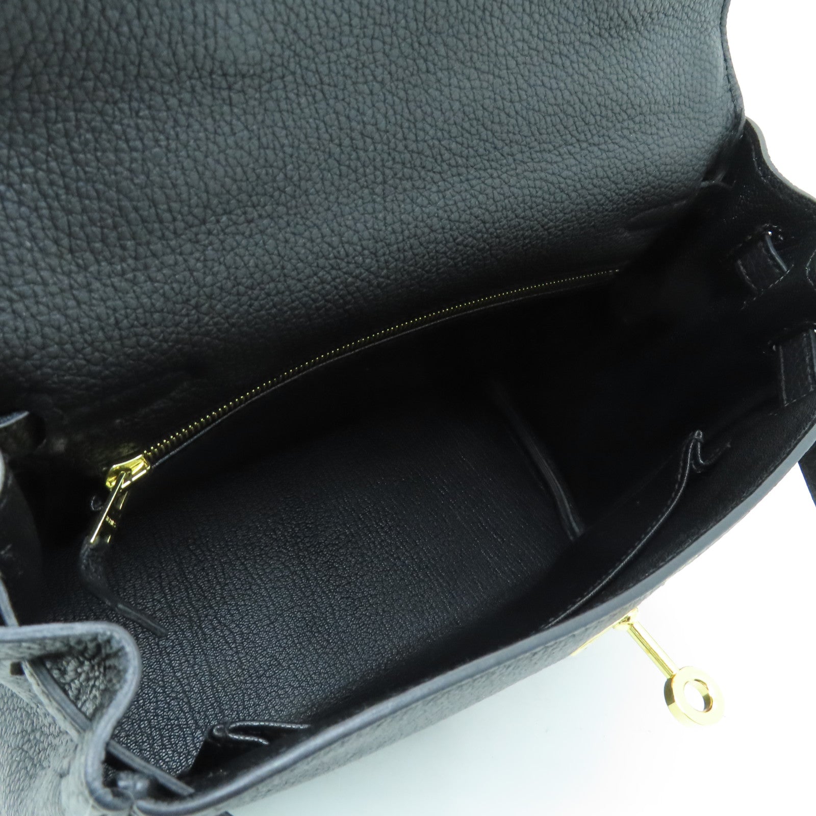 HERMES 【清倉大減價】Togo皮革Kelly 25金扣手挽肩背兩用袋黑色