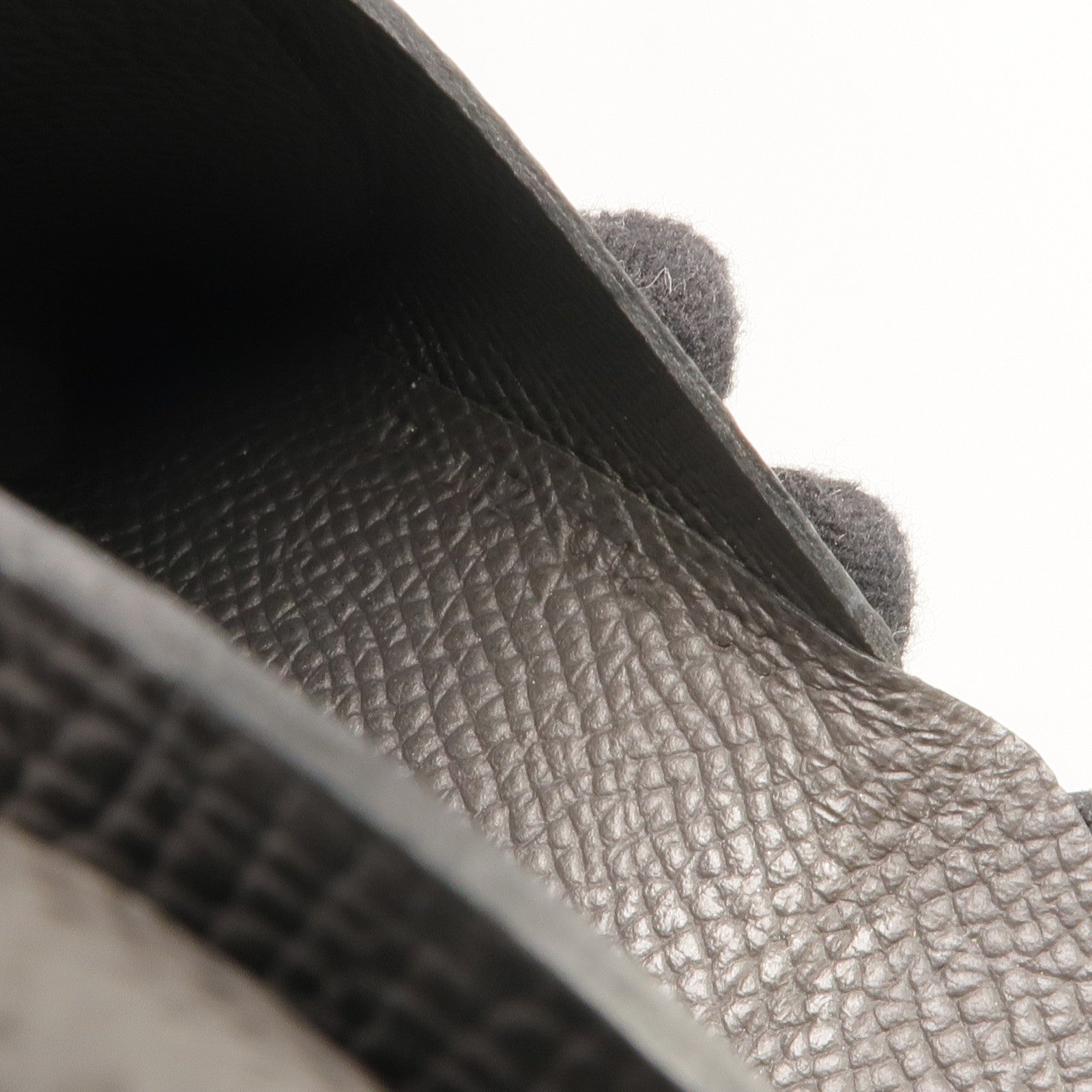 HERMES Epsom皮革Calvi Duo銀扣卡片套Graphite
