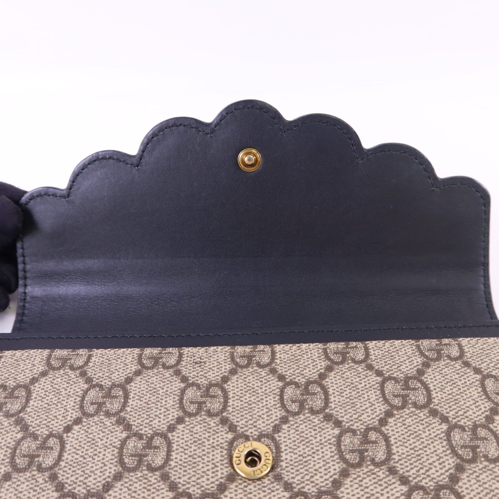 GUCCI 【激減優惠】牛皮皮革/塗層帆布Long Wallet金扣長錢包