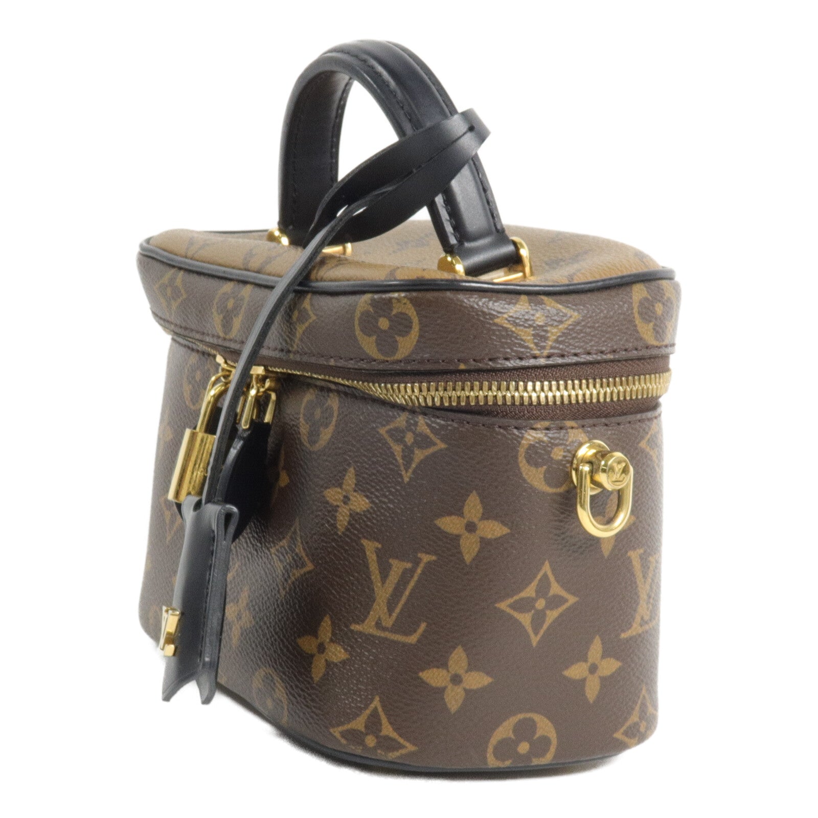 LOUIS VUITTON Monogram/Monogram Reverse Vanity PM手挽肩背兩用袋棕色