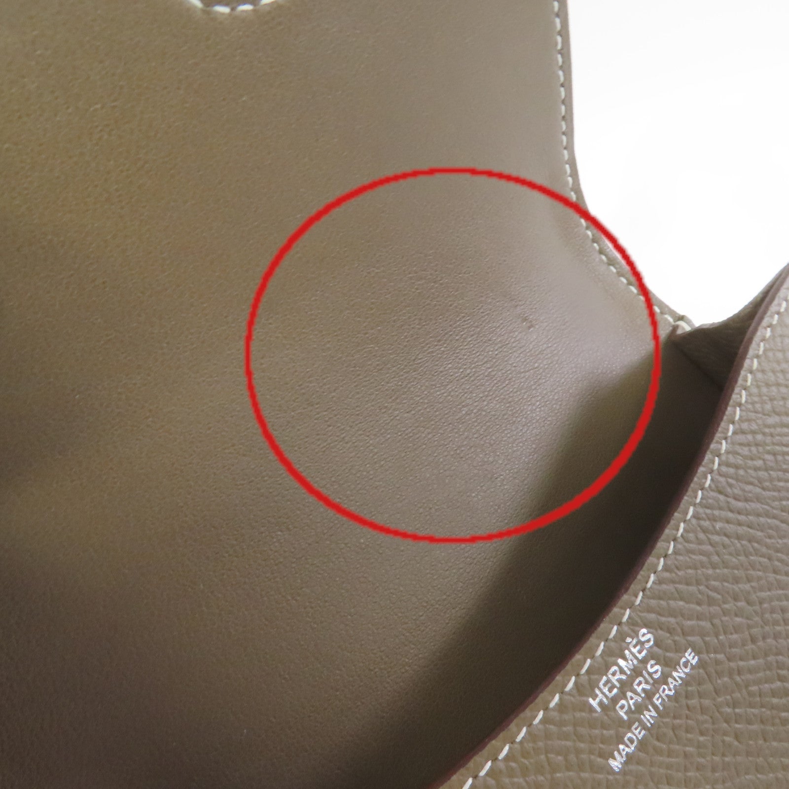 HERMES Epsom皮革Constance Slim Wallet銀扣短錢包啡色