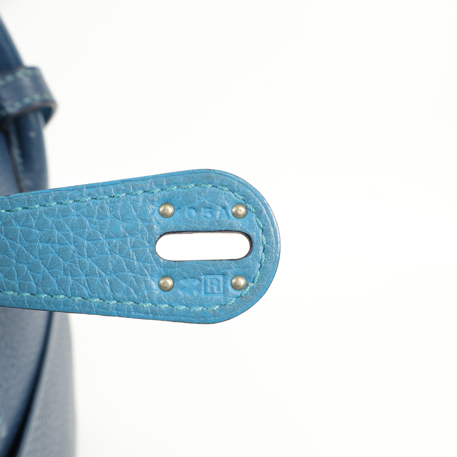 HERMES Clemence皮革Lindy 26銀扣手挽肩背兩用袋Bleu Colvert/Turquoise