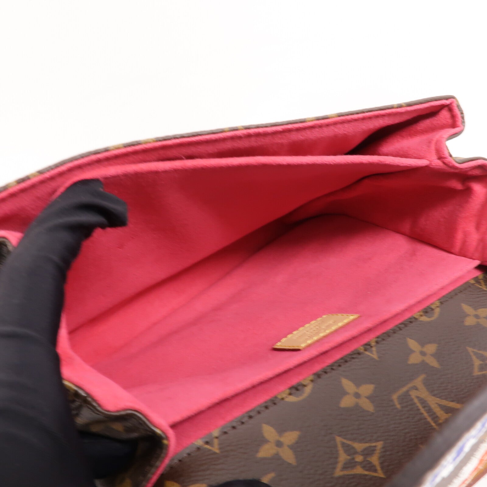 LOUIS VUITTON Monogram Patches Pochette Metis金扣手挽肩背兩用袋棕色