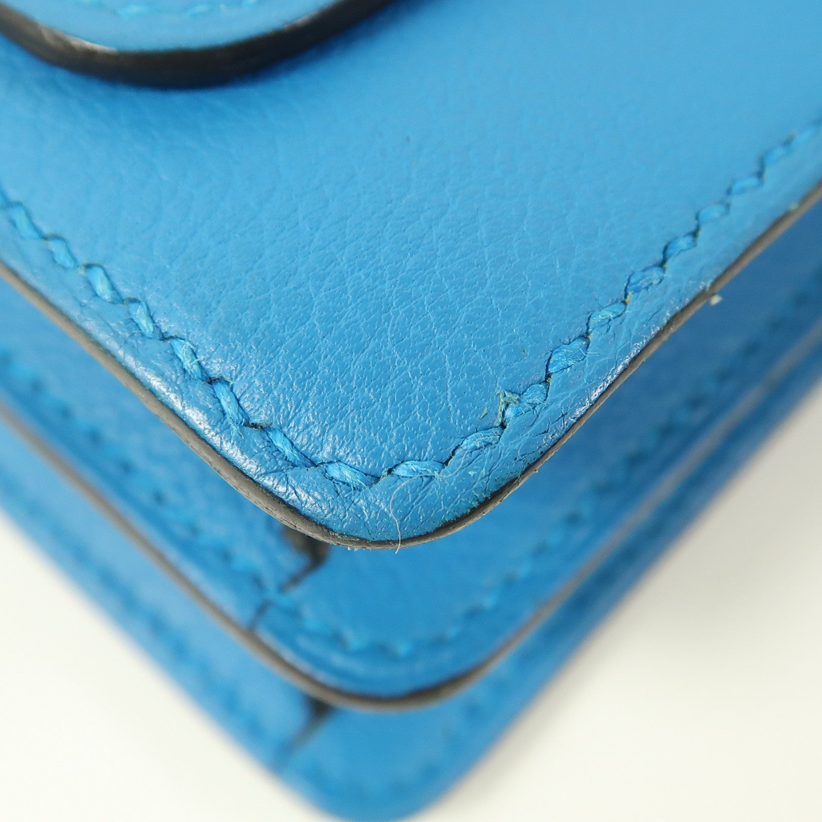 HERMES Evercolor皮革Mini Roulis金扣肩背袋Bleu Zanzibar