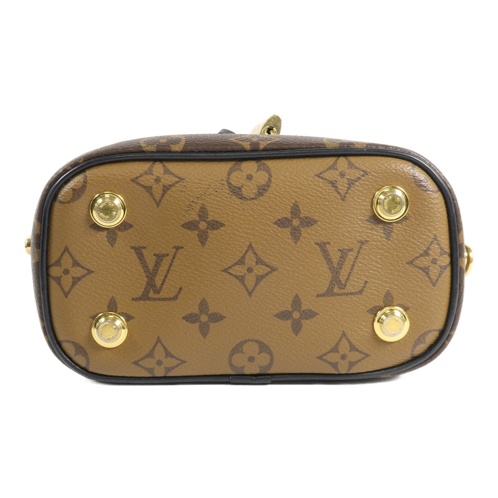 LOUIS VUITTON Monogram/Monogram Reverse Vanity PM手挽肩背兩用袋棕色