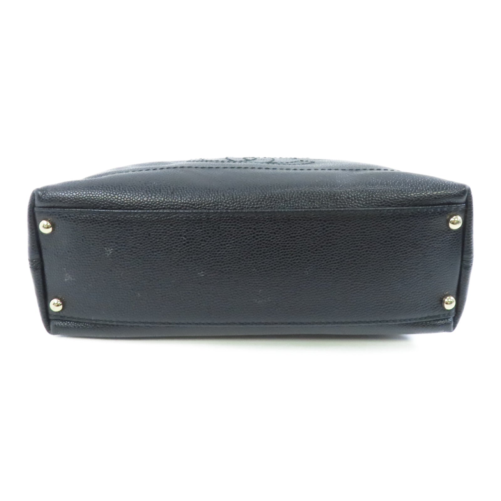 CHANEL 【激減優惠】Caviar皮革Shoulder Bag銀扣肩背袋黑色