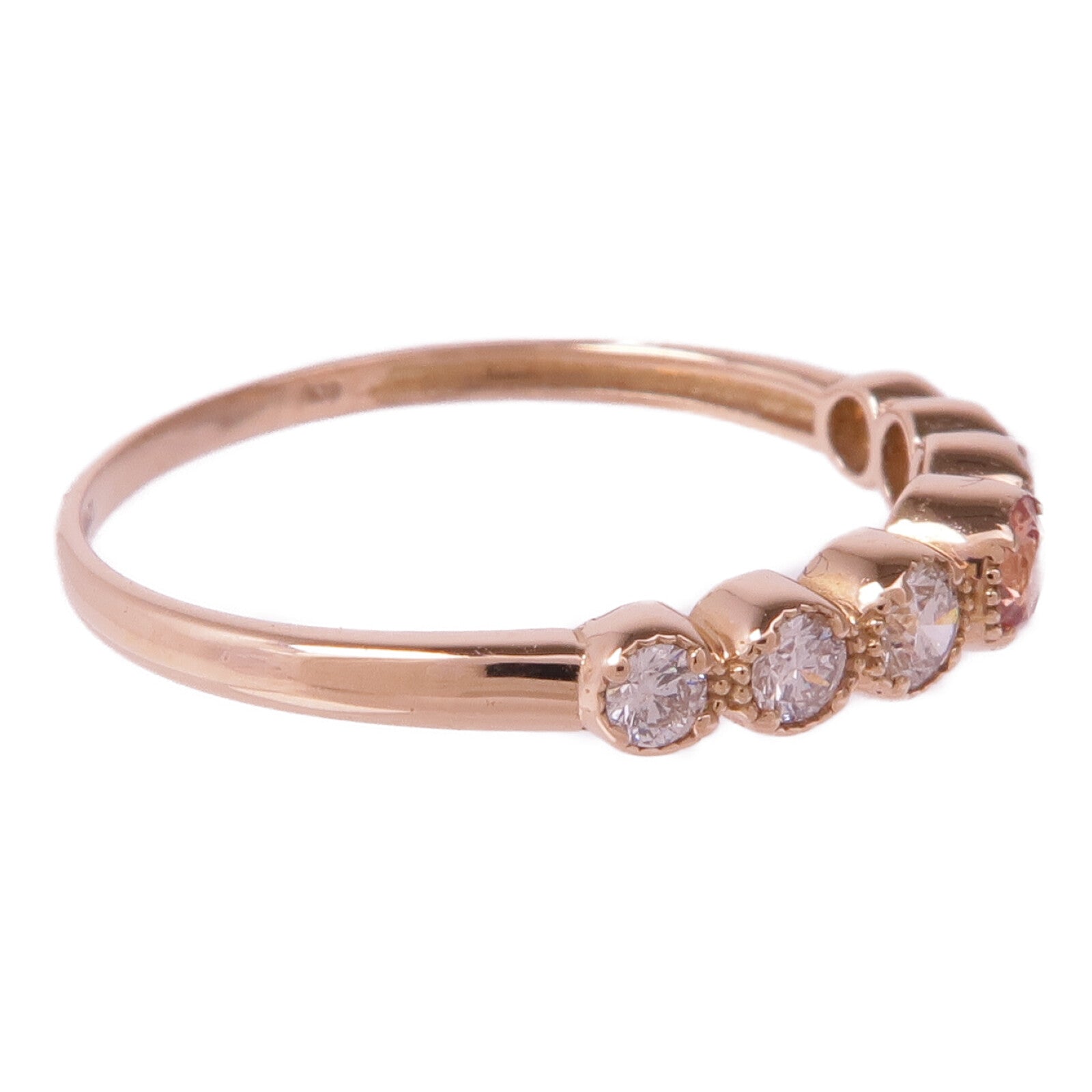 JEWELRY 18K玫瑰金Pink Sapphire Diamond Ring粉紅藍寶石/鑽石戒指US#6