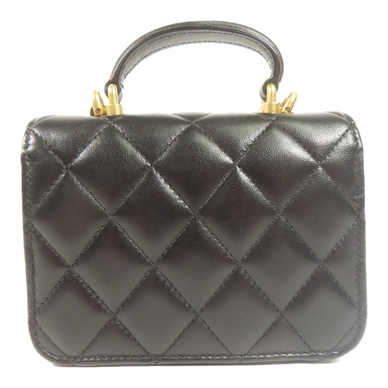 CHANEL 羊皮皮革Shoulder Bag金扣鏈帶手挽肩背兩用袋