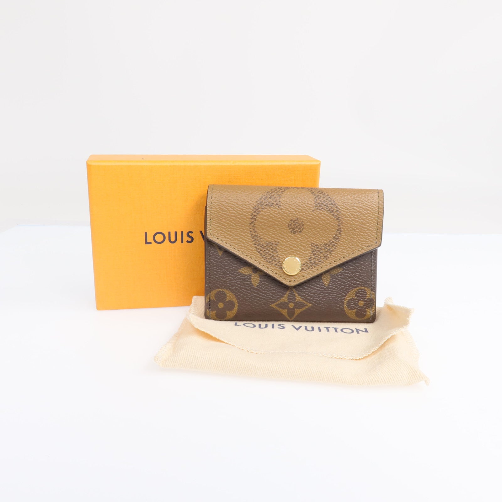 LOUIS VUITTON Monogram Reverse Zoe Wallet金扣錢包