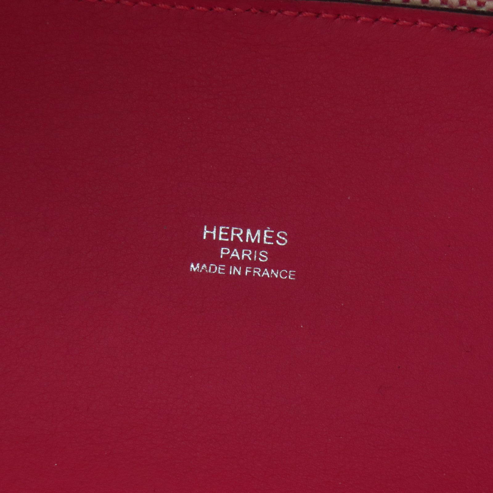 HERMES 【激減優惠】帆布/皮革Cabas 27手挽肩背兩用袋白色紅色