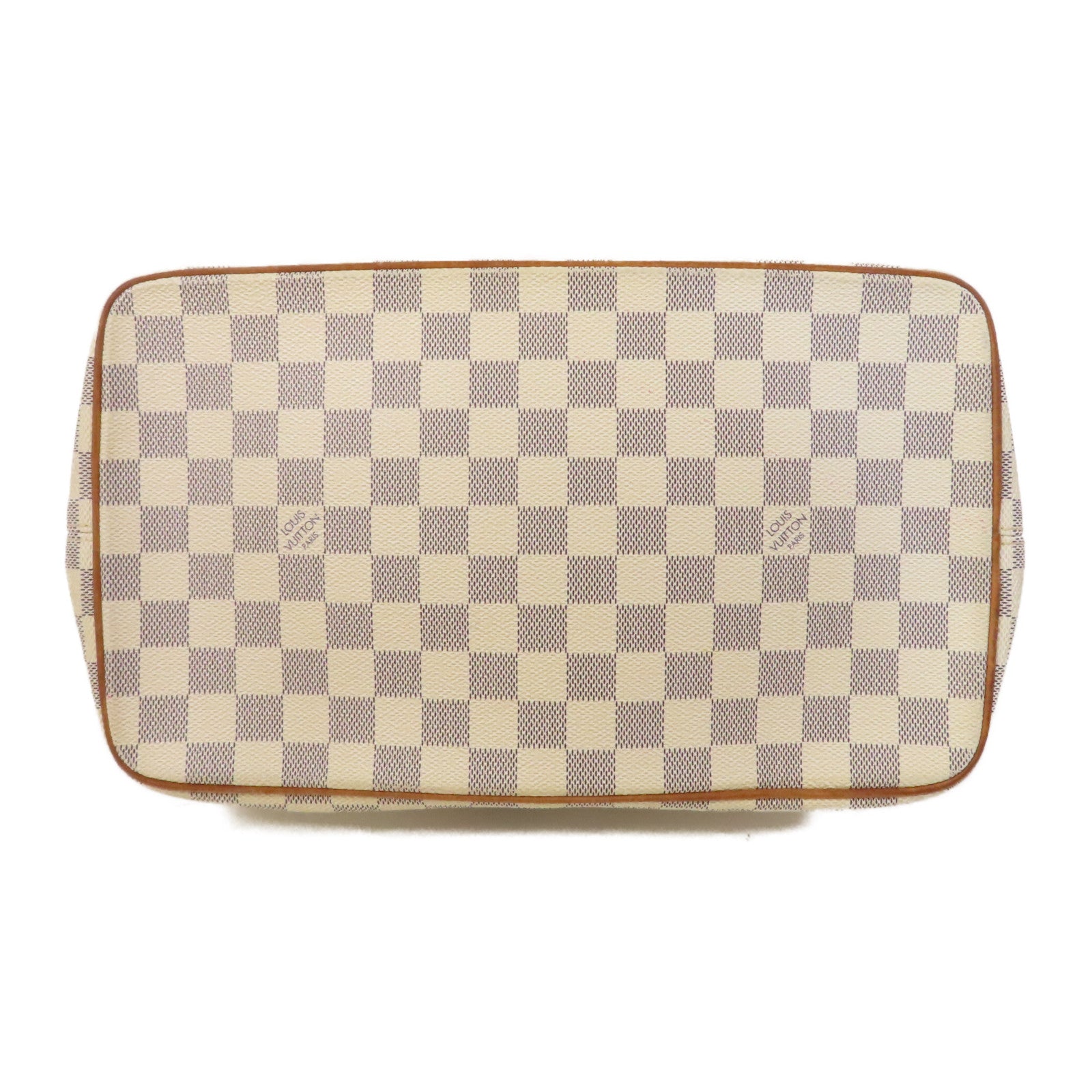 LOUIS VUITTON 【激減優惠】Damier Azur Saleya PM金扣手挽袋白色/藍色