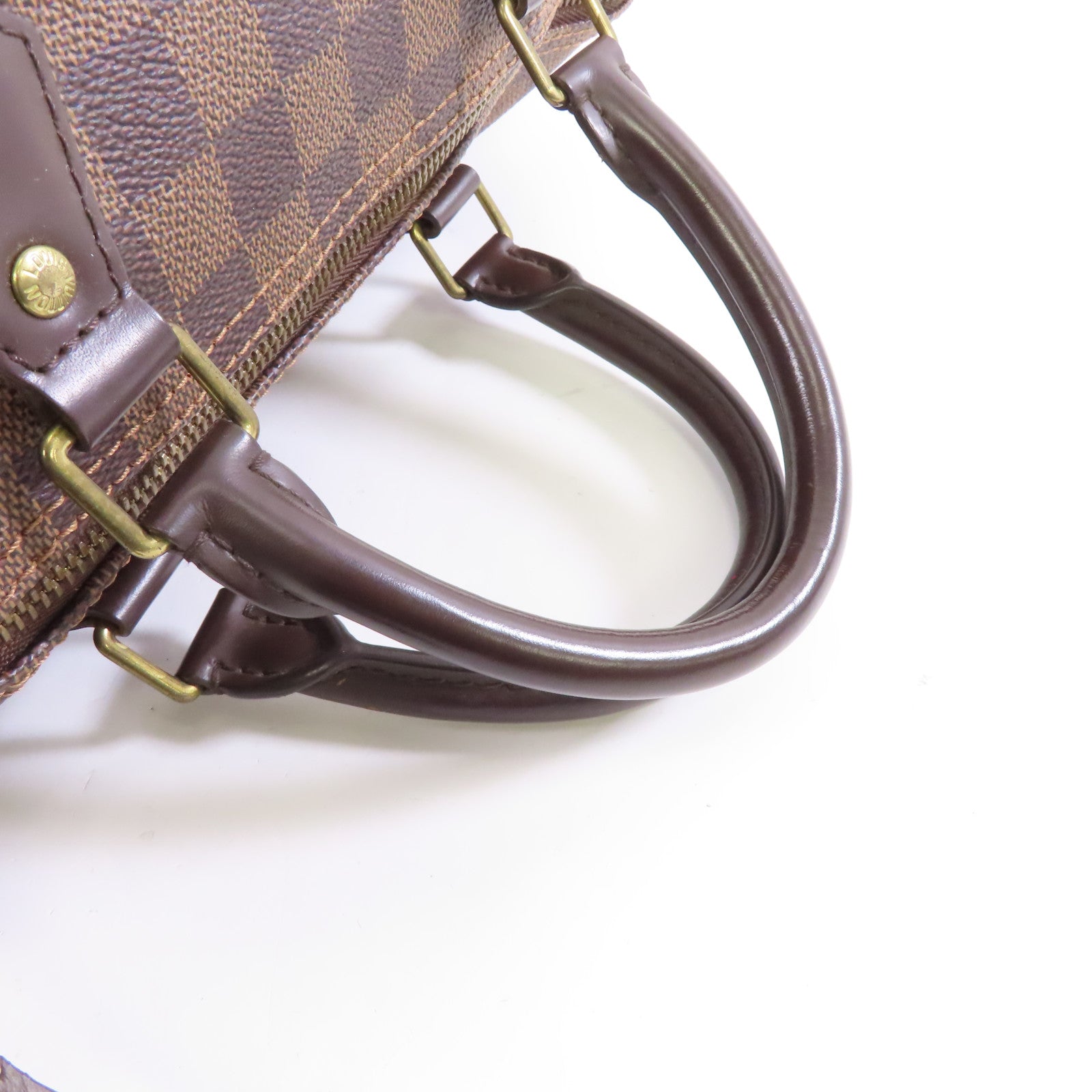 LOUIS VUITTON Damier Speedy30金扣手挽袋啡色