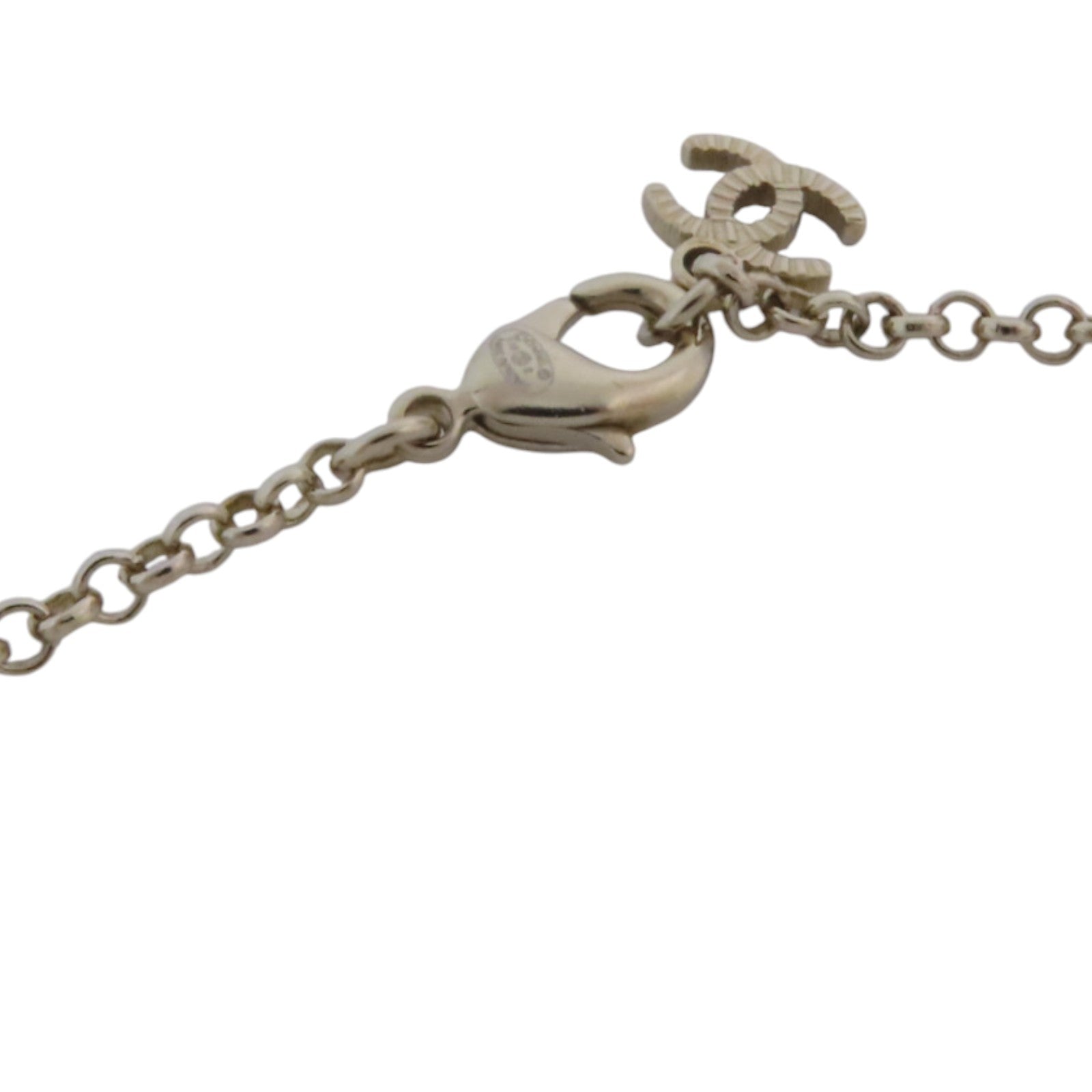 CHANEL 金屬/PVC/仿珍珠Necklace金扣項鏈