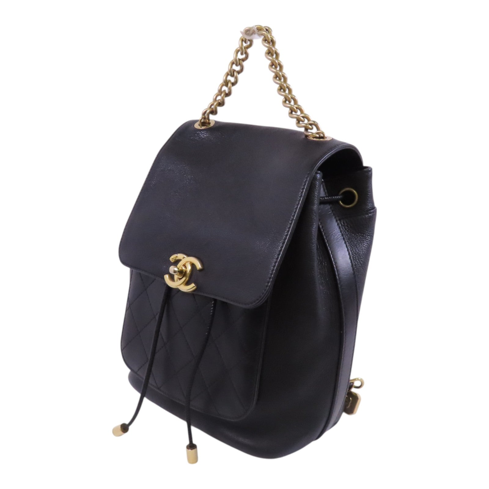 CHANEL 牛皮皮革BackPack金扣背包