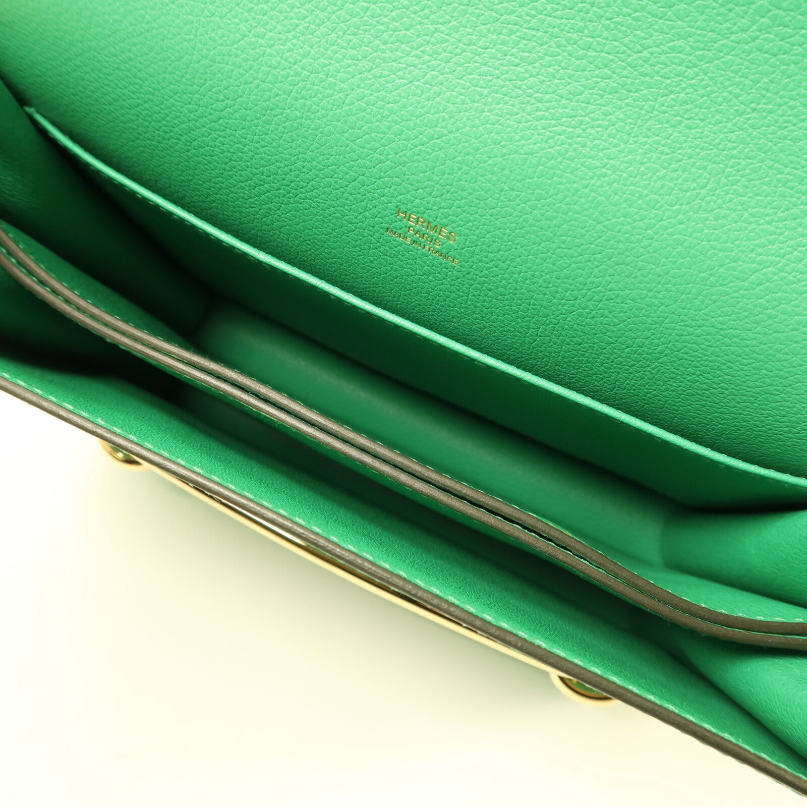 HERMES Evercolor皮革Roulis 23金扣肩背袋Menthe