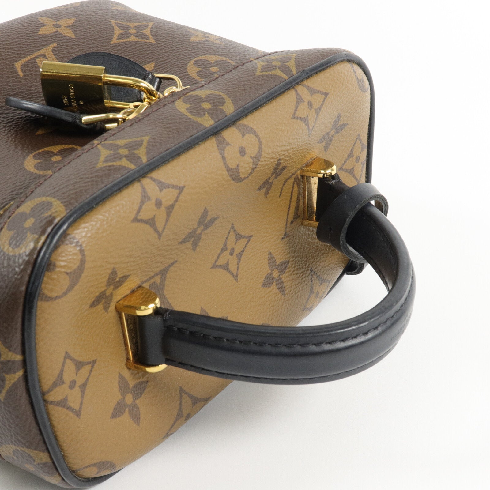 LOUIS VUITTON Monogram/Monogram Reverse Vanity PM手挽肩背兩用袋棕色