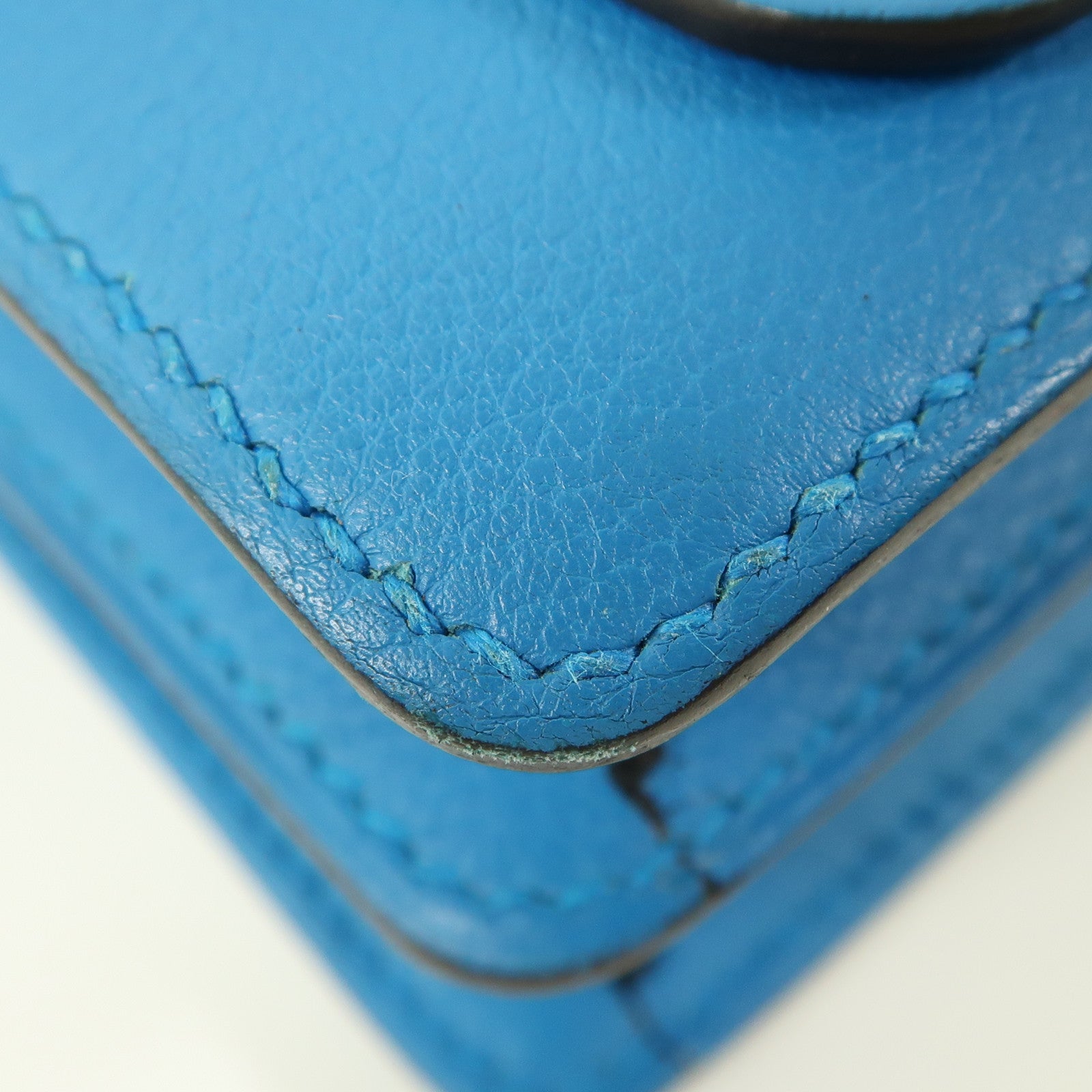 HERMES 【激減優惠】Evercolor皮革Mini Roulis金扣肩背袋Bleu Zanzibar