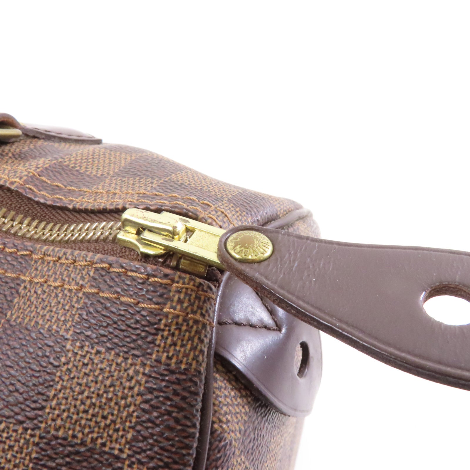 LOUIS VUITTON Damier Speedy30金扣手挽袋啡色