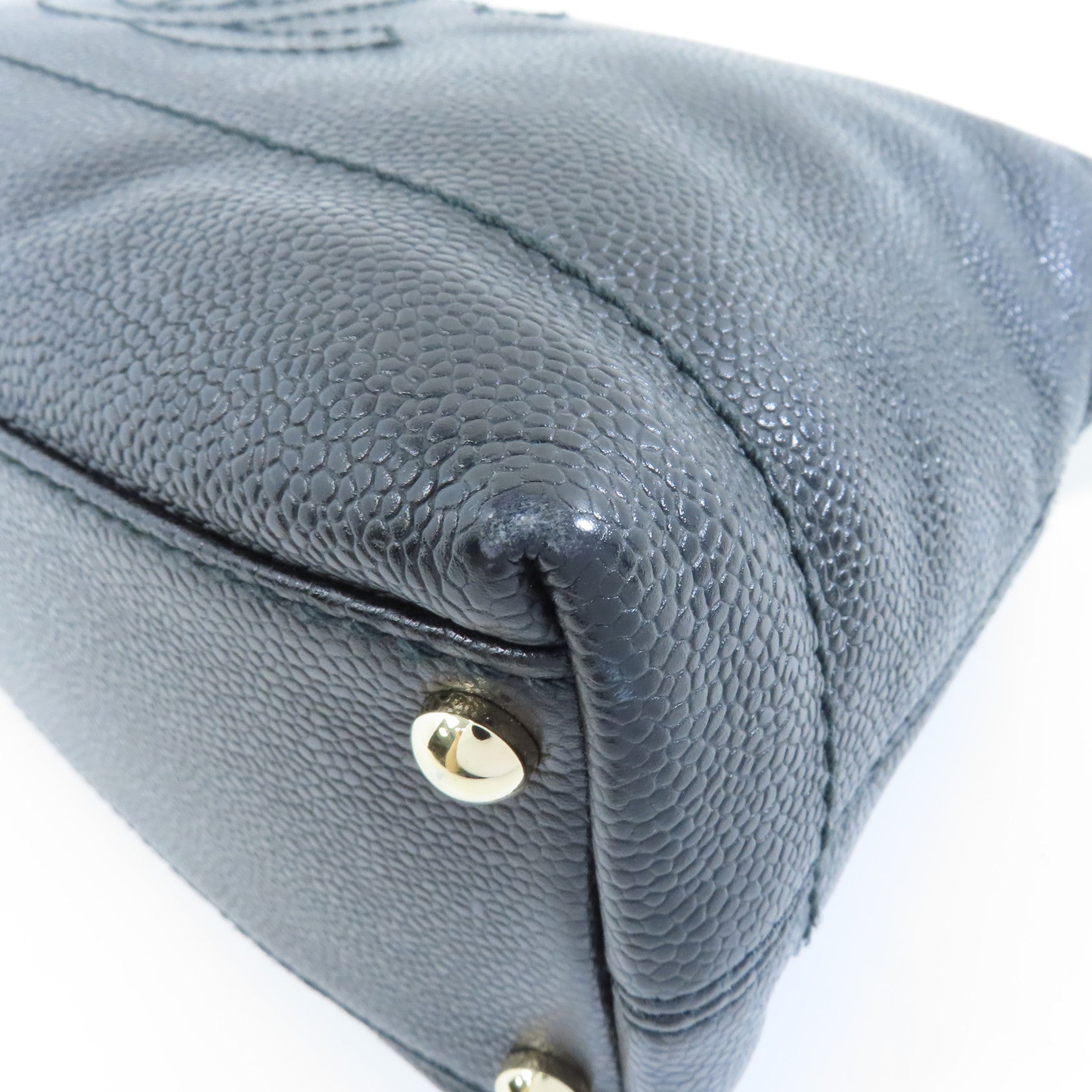 CHANEL 【激減優惠】Caviar皮革Shoulder Bag銀扣肩背袋黑色