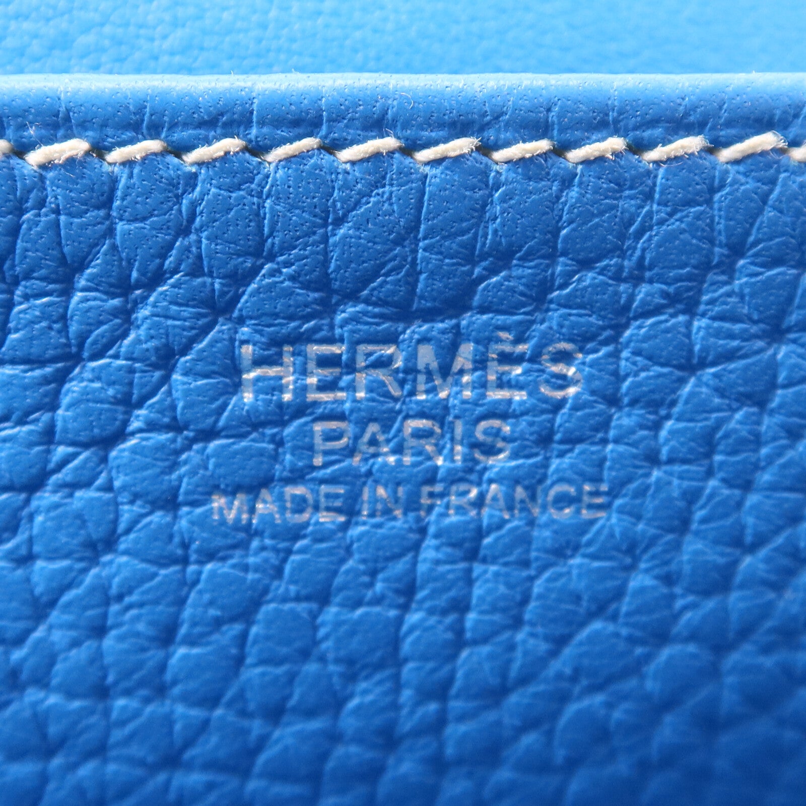 HERMES Clemence皮革Halzan 31銀扣手挽肩背兩用袋Bleu Zanzibar