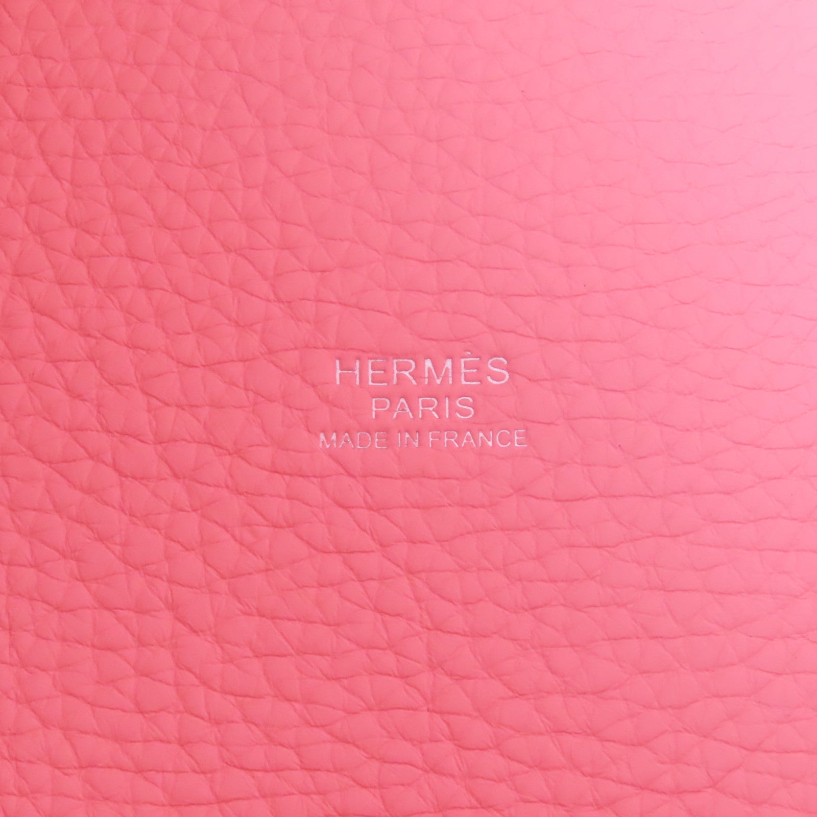 HERMES Clemence皮革Picotin MM銀扣手挽袋櫻花粉
