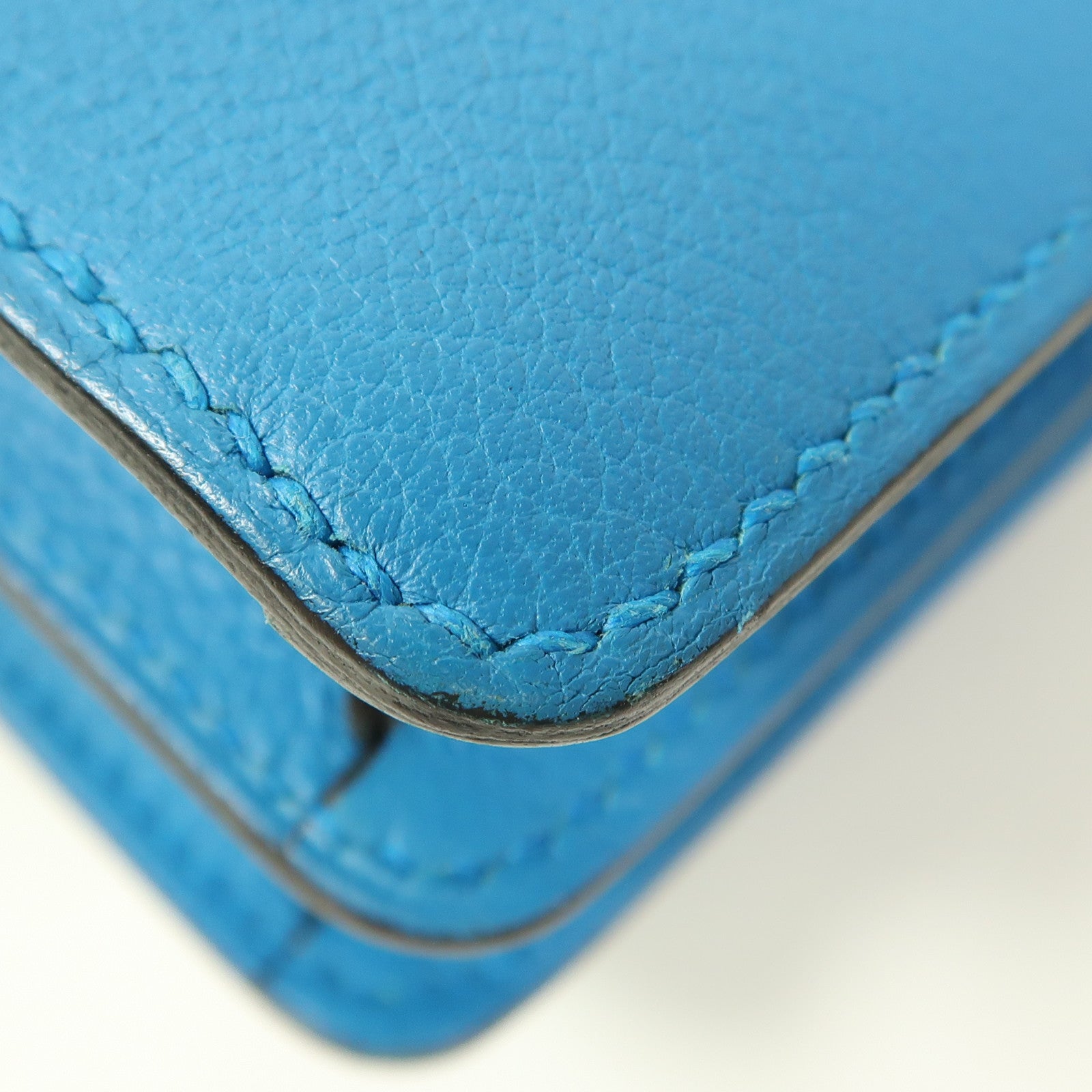 HERMES 【激減優惠】Evercolor皮革Mini Roulis金扣肩背袋Bleu Zanzibar