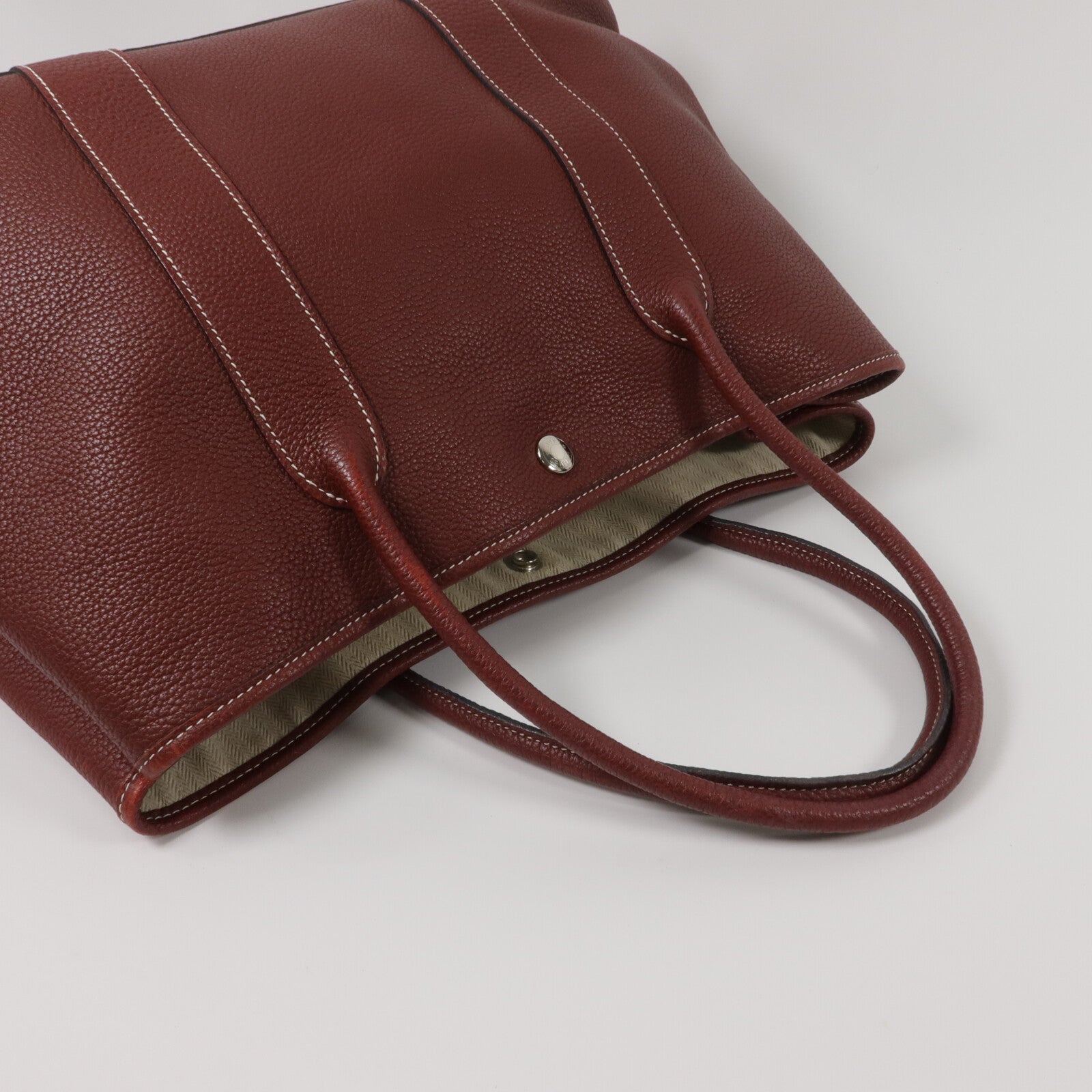 HERMES Negonda皮革Garden Party PM手挽袋Rouge H