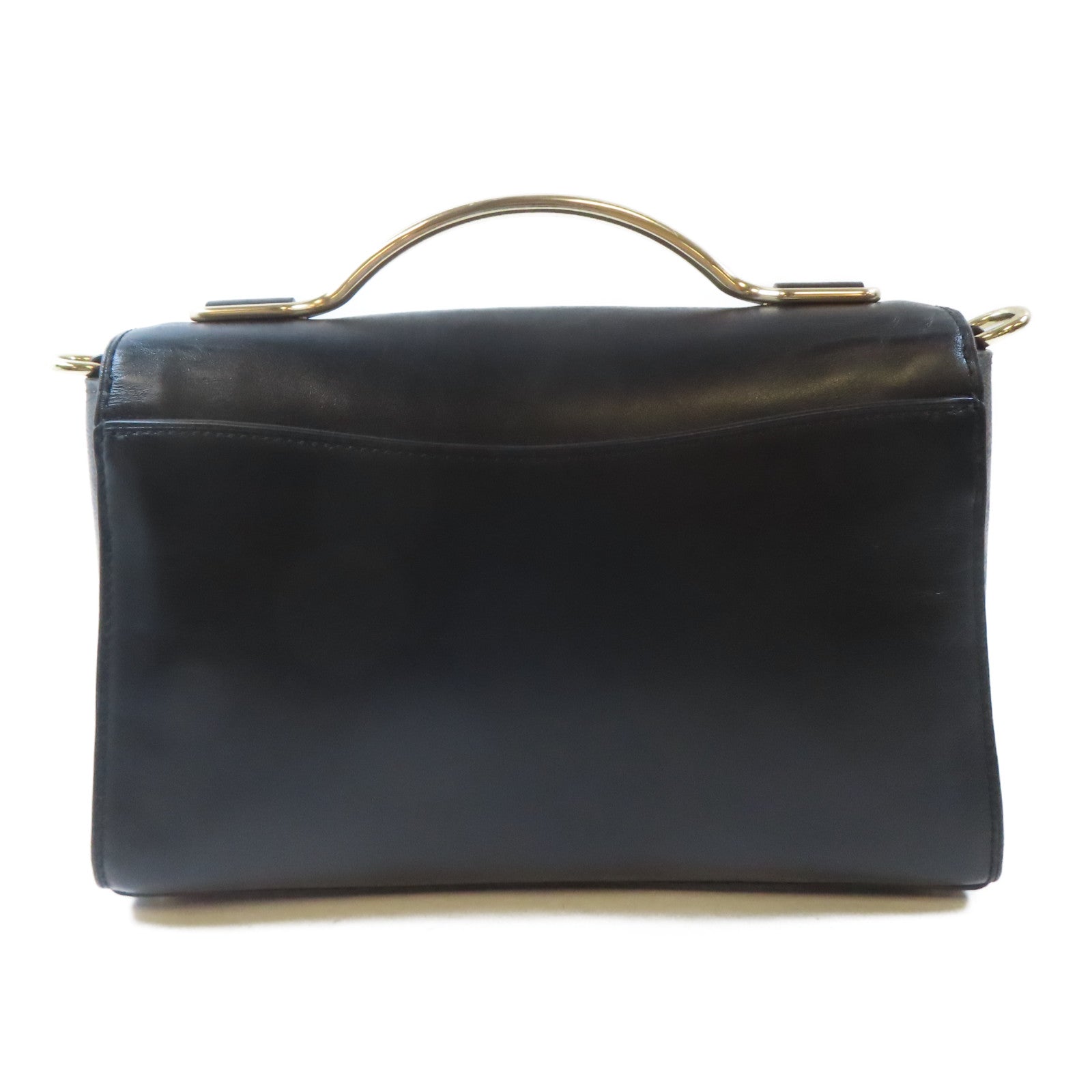 COACH 牛皮皮革/塗層帆布2 Way Shoulder金扣手挽肩背兩用袋黑色/啡色