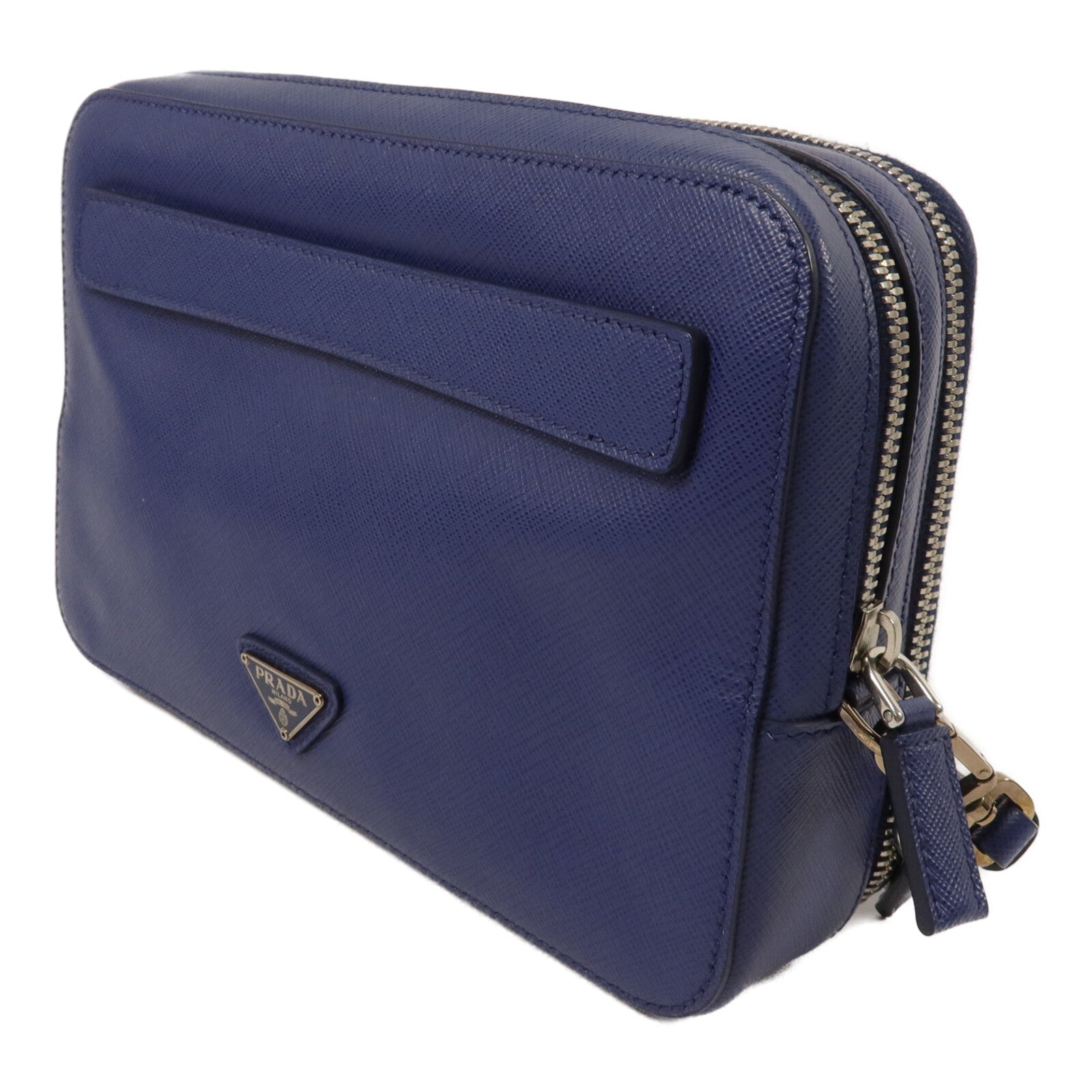 PRADA Saffiano皮革Double-Zipper Clutch手拿包