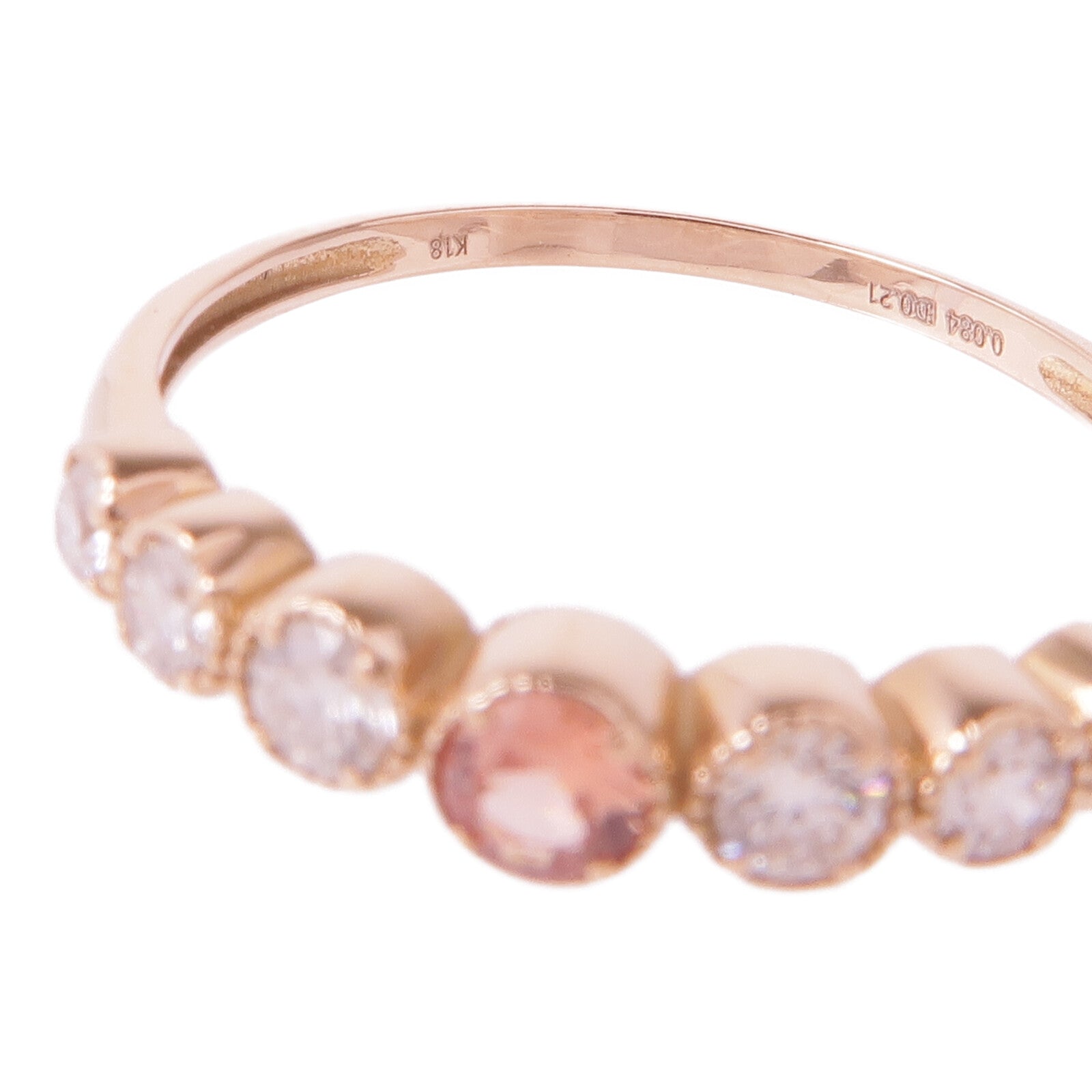 JEWELRY 18K玫瑰金Pink Sapphire Diamond Ring粉紅藍寶石/鑽石戒指US#6