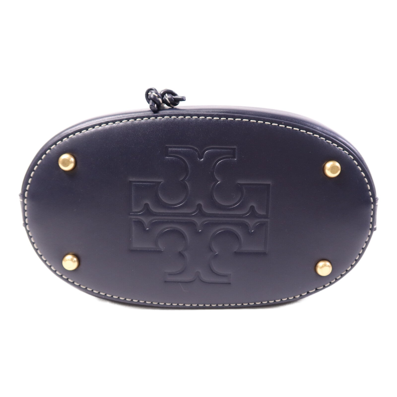 Tory Burch 帆布/皮革Bucket Bag金扣手挽肩背兩用袋