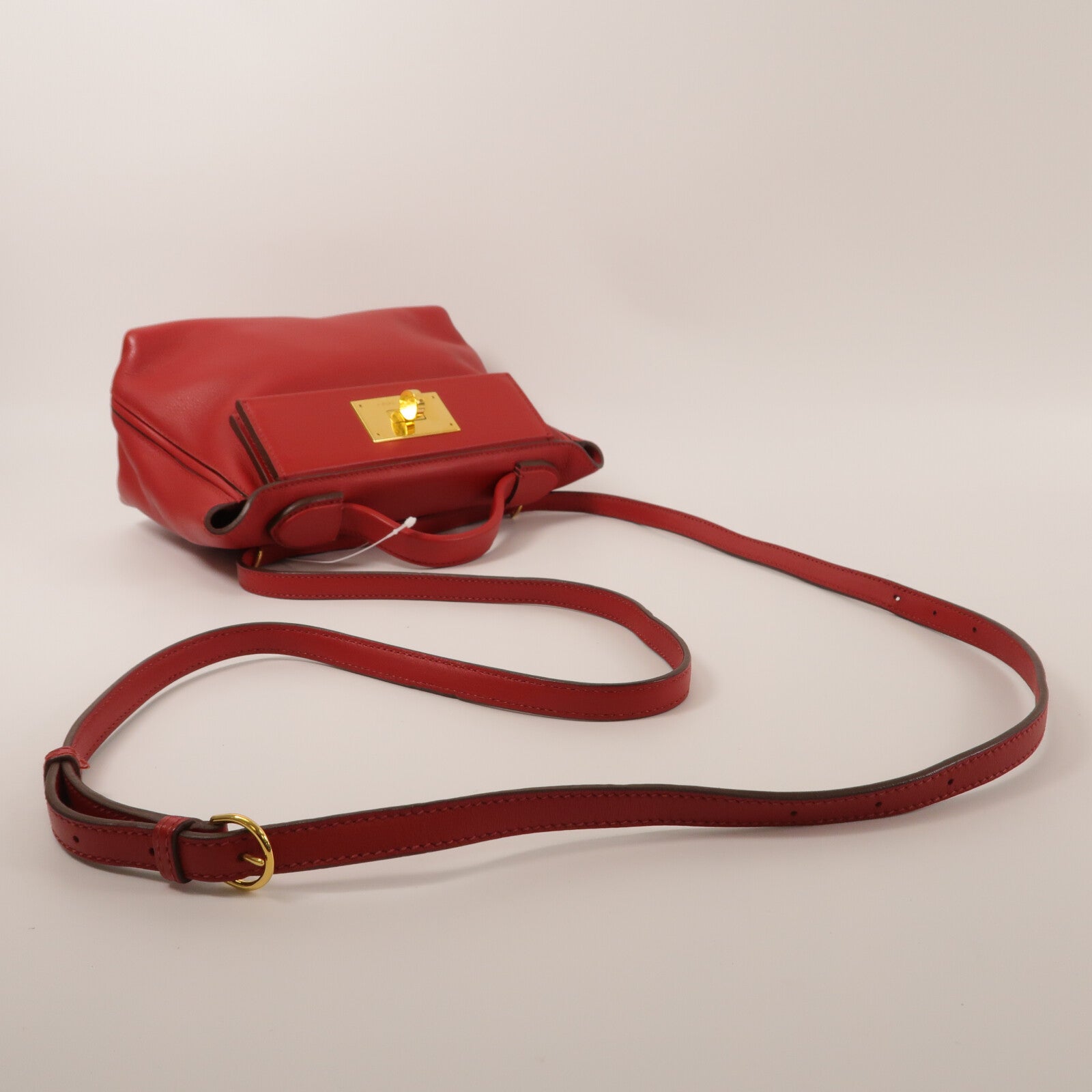 HERMES Evercolor皮革24/24 Mini肩背袋Rouge Piment