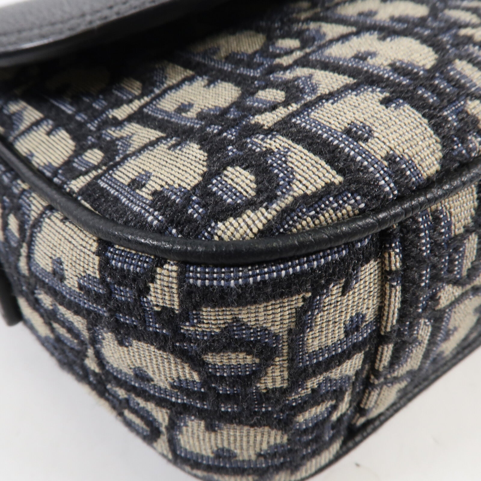 Dior 牛皮皮革/帆布Shoulder Bag銀扣肩背袋