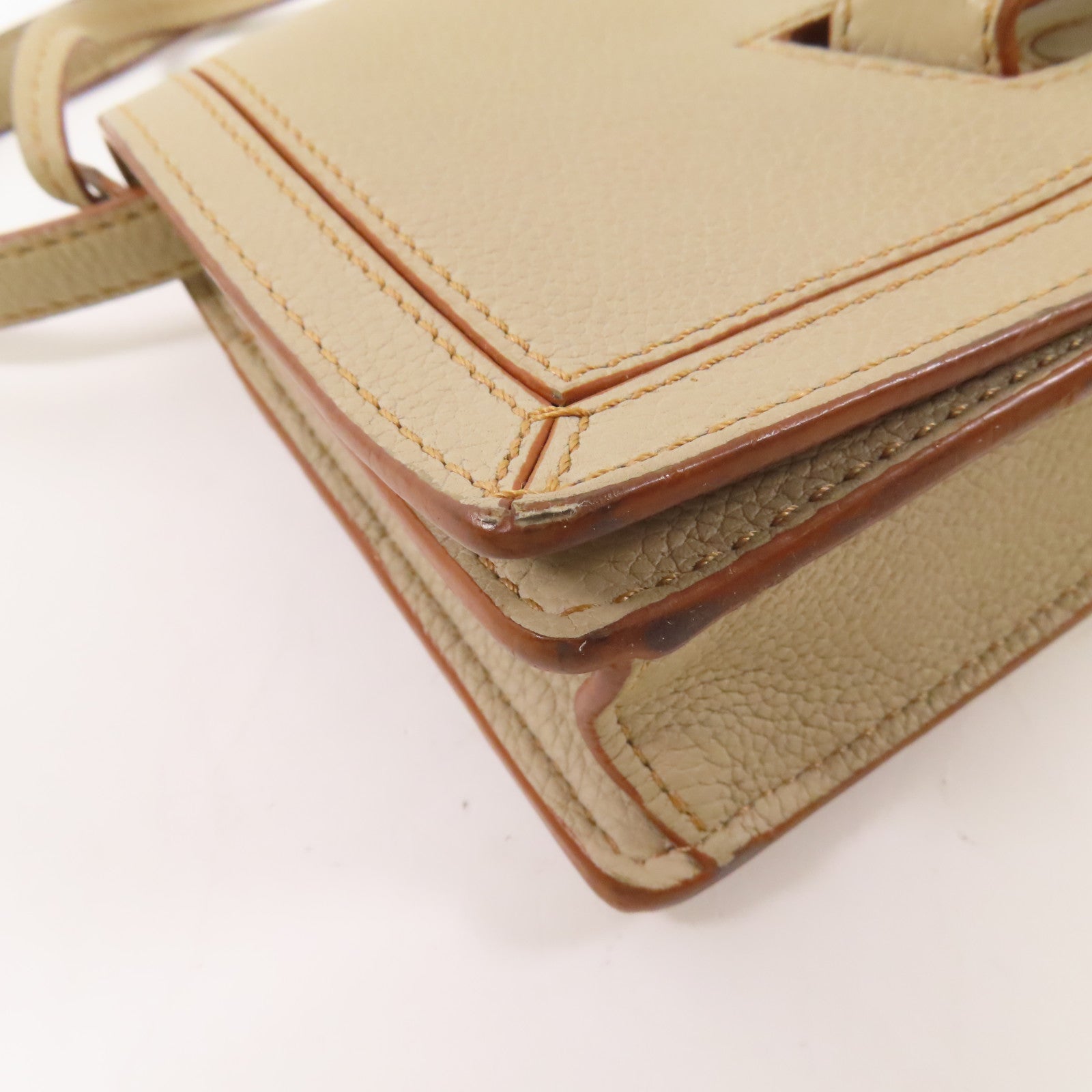 LOEWE 【激減優惠】牛皮皮革Barcelona mini金扣肩背袋