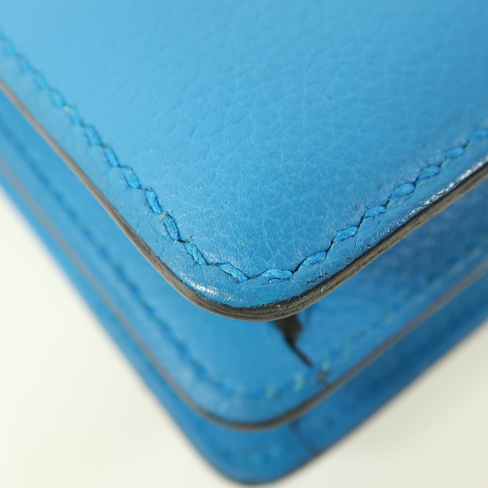 HERMES Evercolor皮革Mini Roulis金扣肩背袋Bleu Zanzibar