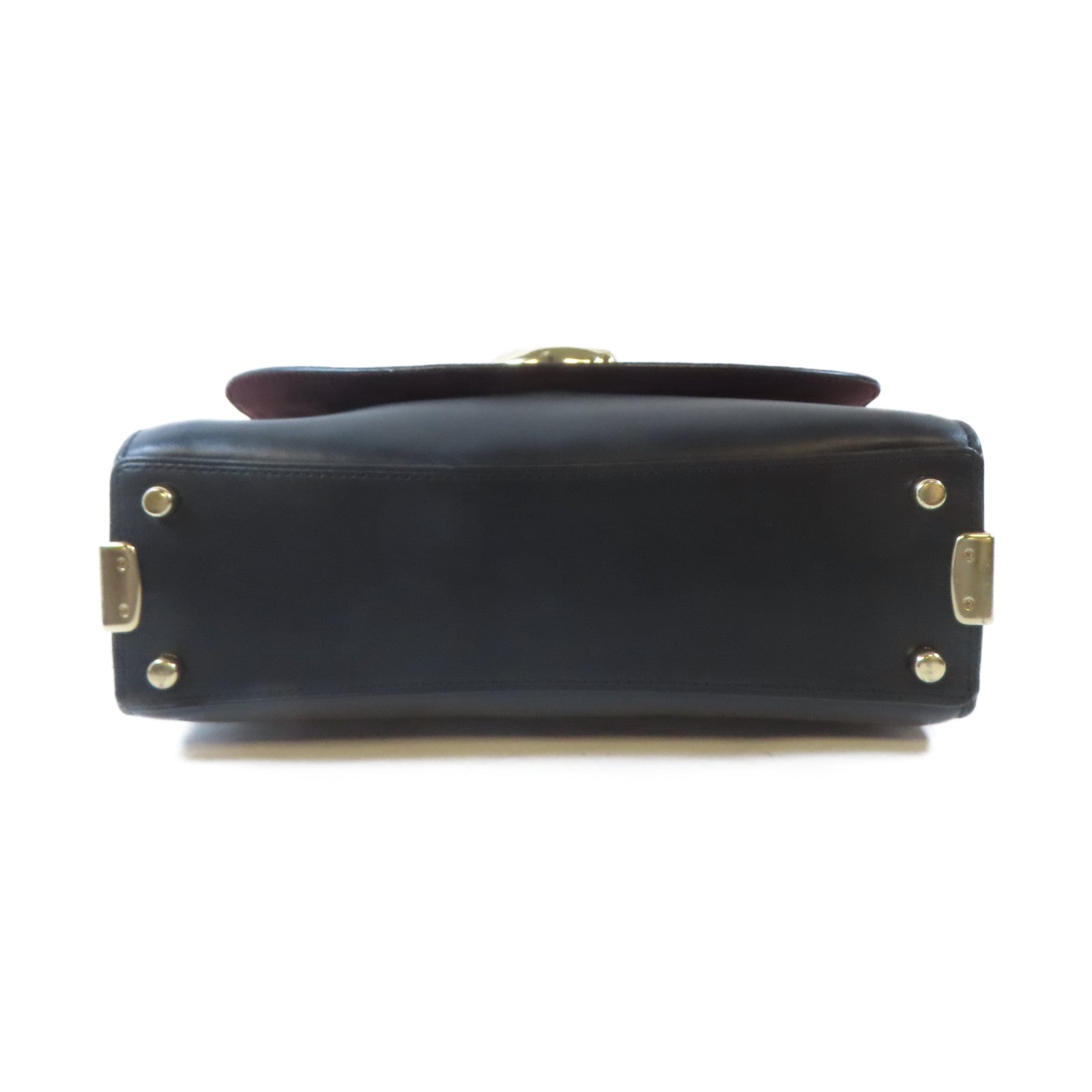 COACH 牛皮皮革/塗層帆布2 Way Shoulder金扣手挽肩背兩用袋黑色/啡色