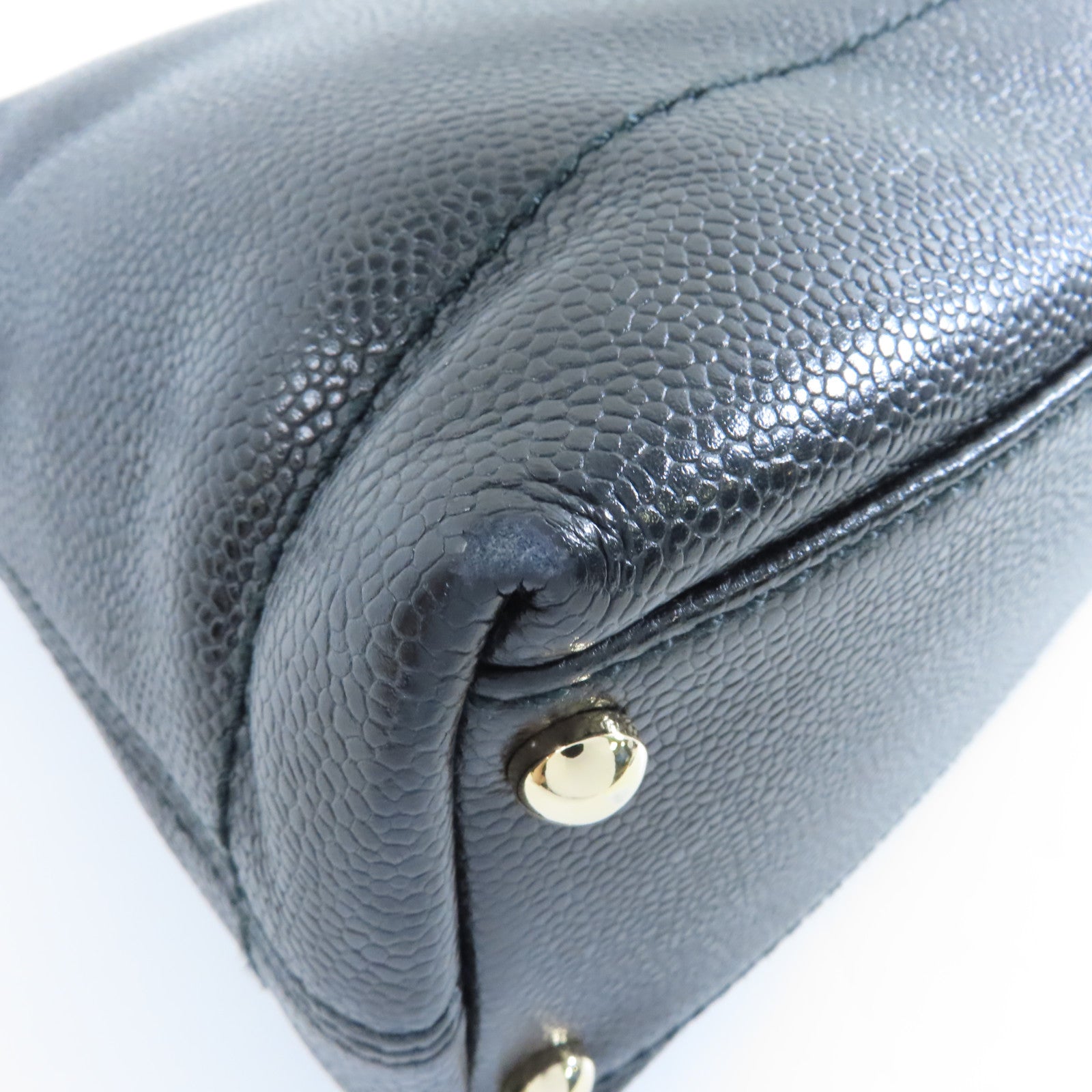 CHANEL 【激減優惠】Caviar皮革Shoulder Bag銀扣肩背袋黑色