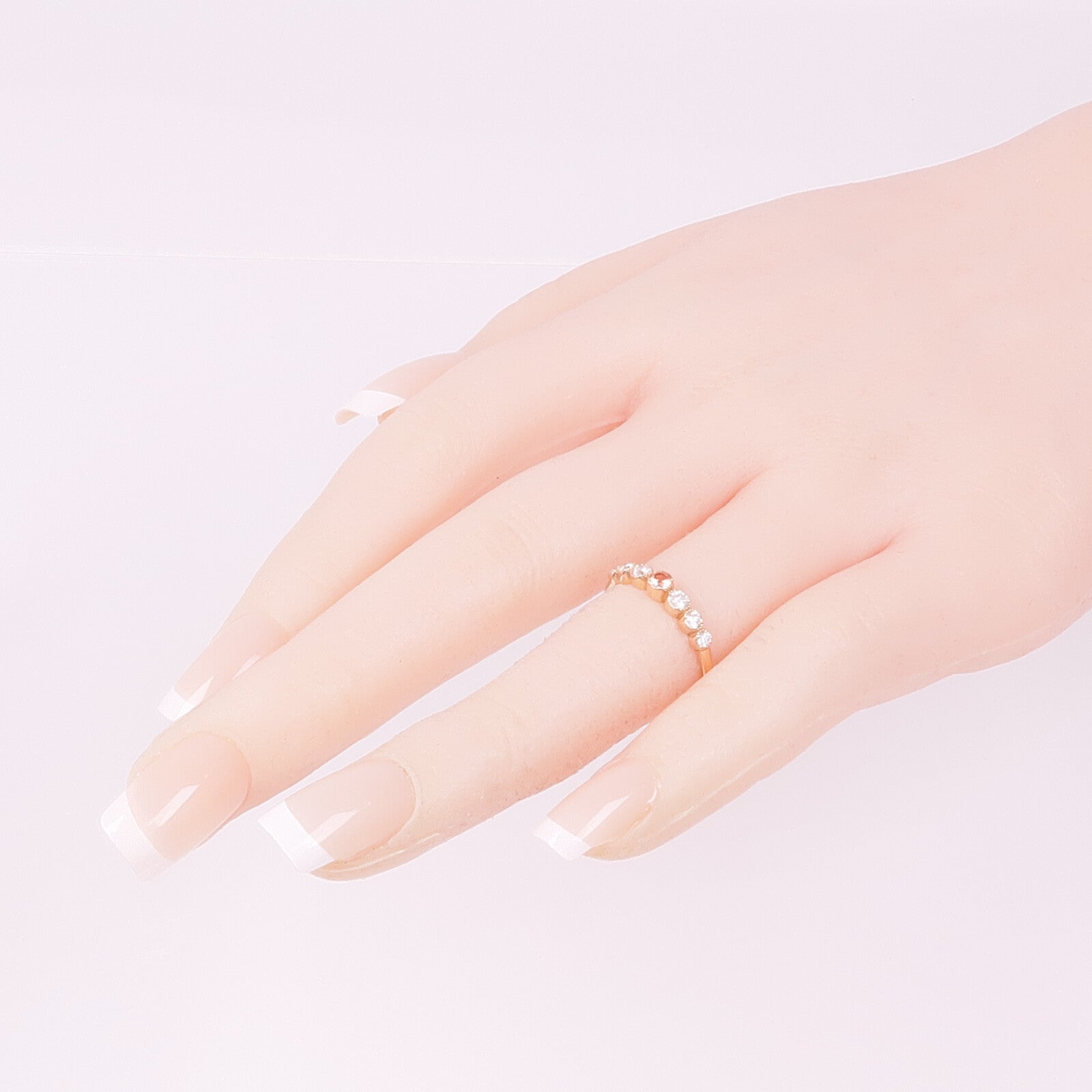 JEWELRY 18K玫瑰金Pink Sapphire Diamond Ring粉紅藍寶石/鑽石戒指US#6