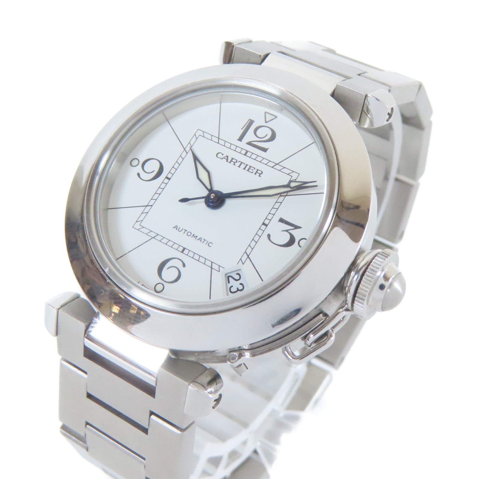 CARTIER 【清倉大減價】Pasha C不鏽鋼手錶自動機芯白色