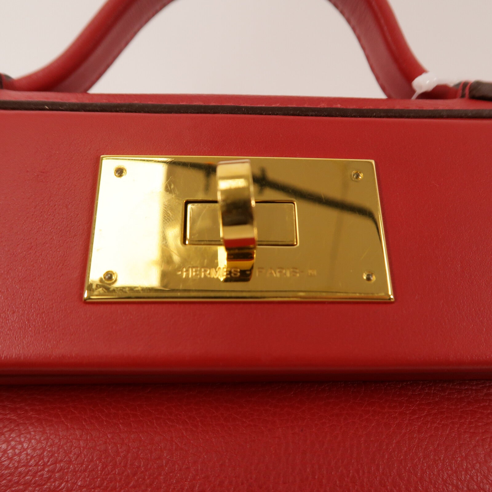 HERMES Evercolor皮革24/24 Mini肩背袋Rouge Piment