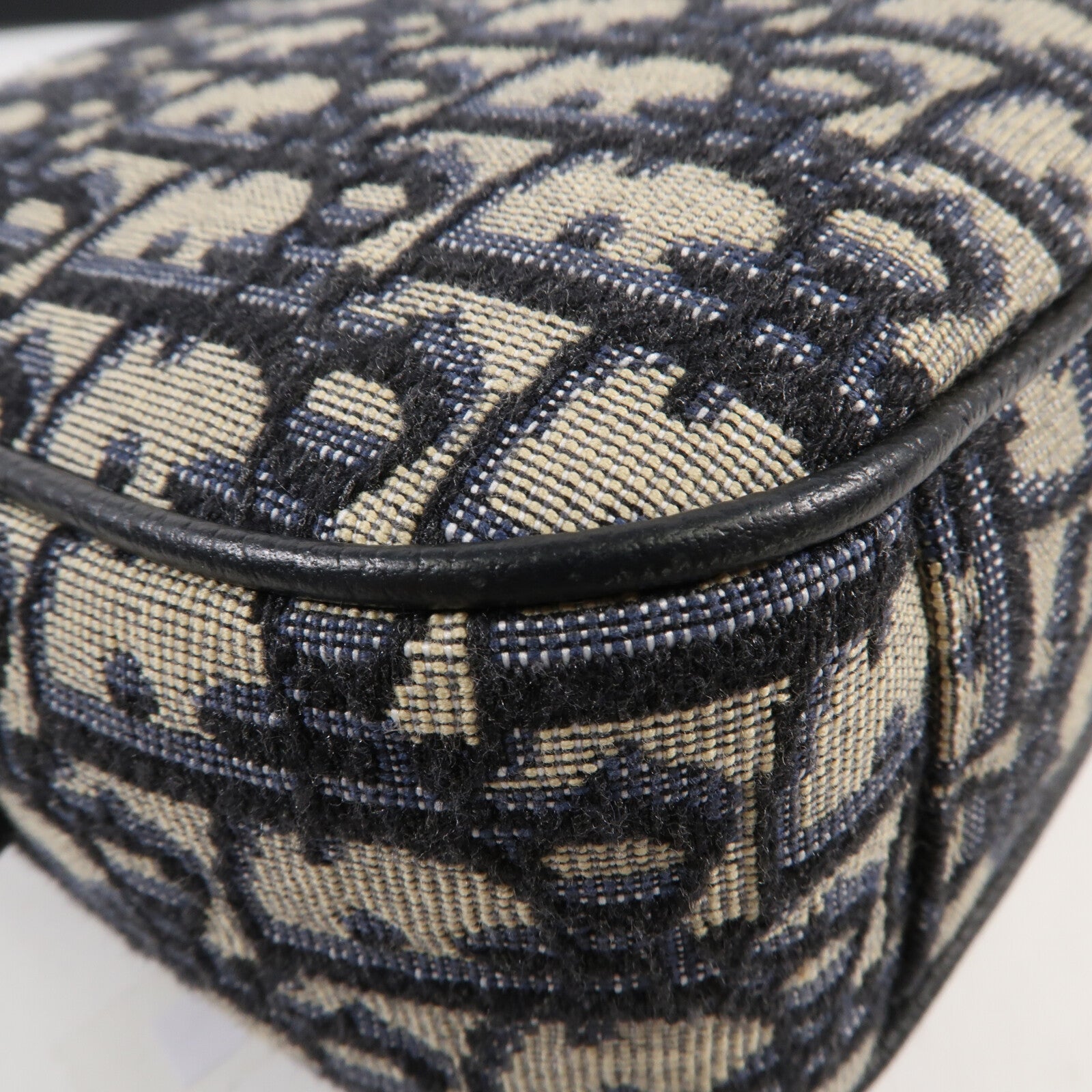 Dior 牛皮皮革/帆布Shoulder Bag銀扣肩背袋