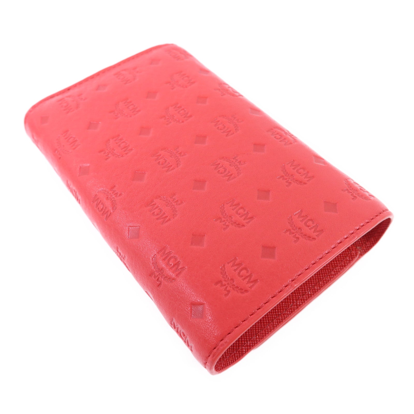 MCM 牛皮皮革Trifold Wallet金扣錢包